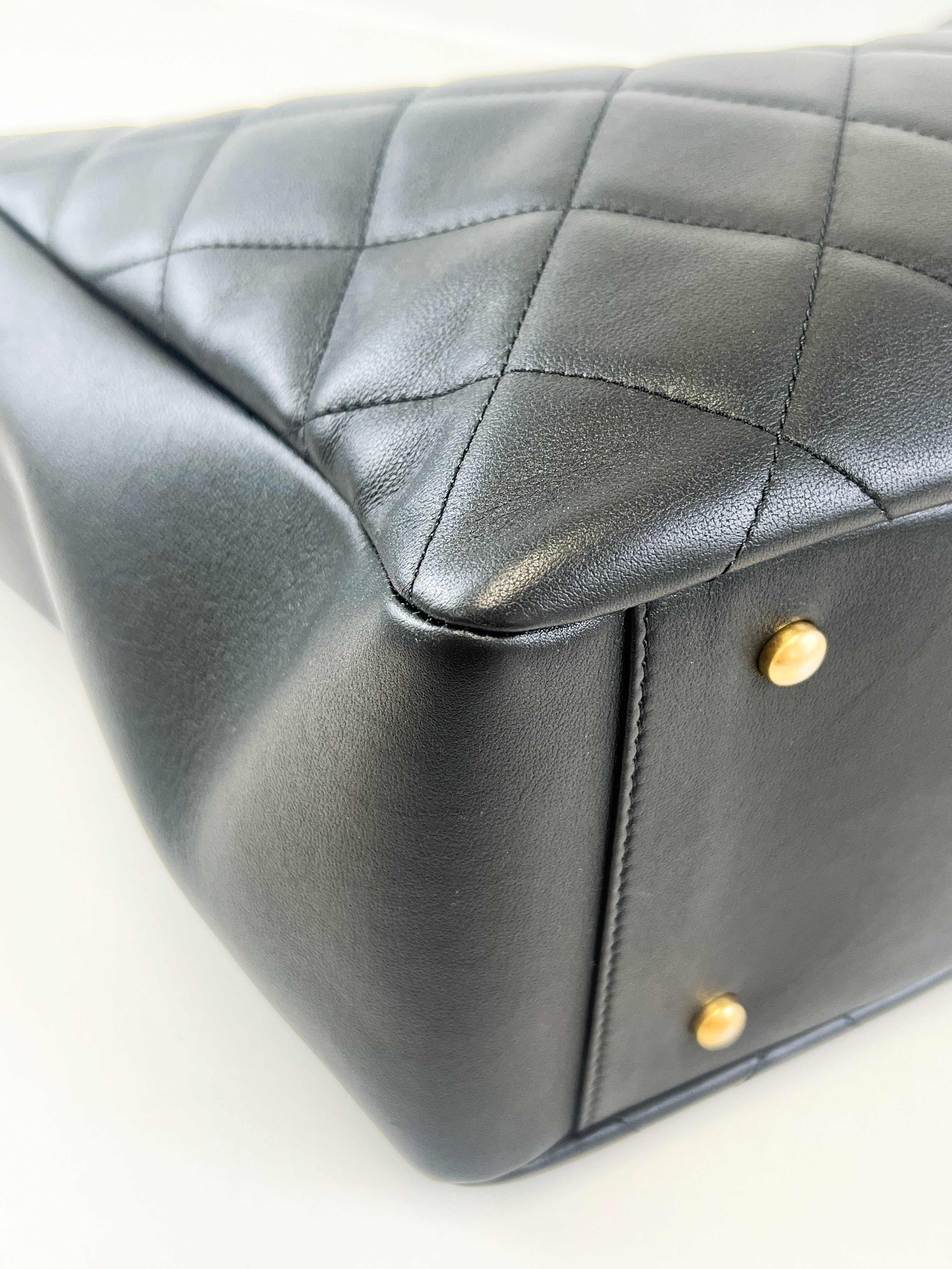 Chanel CC Black Calfskin Shopping Tote GHW