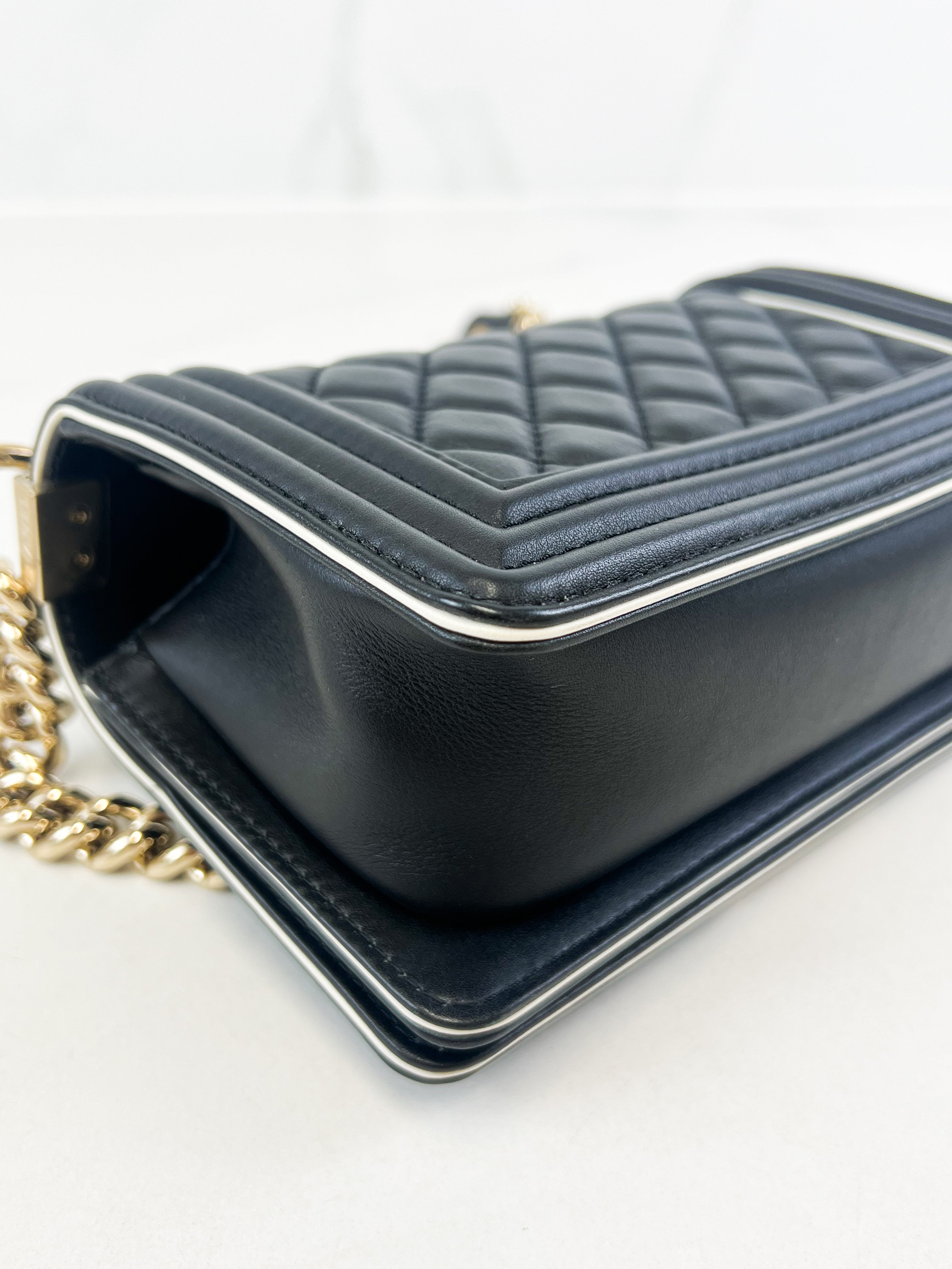 Chanel Top Handle Small Black Boy Bag with GHW