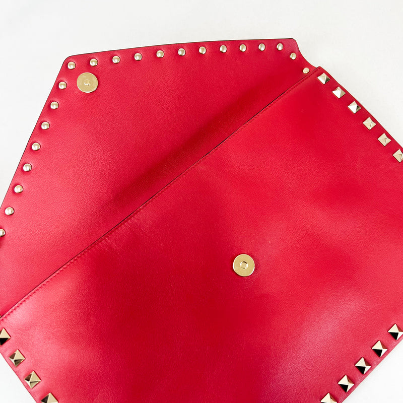 Valentino Rockstud Red Envelope Pouch