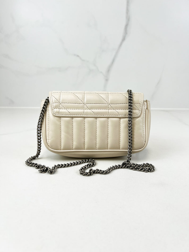 Gucci White GG Marmont Matelasse Super Mini Bag