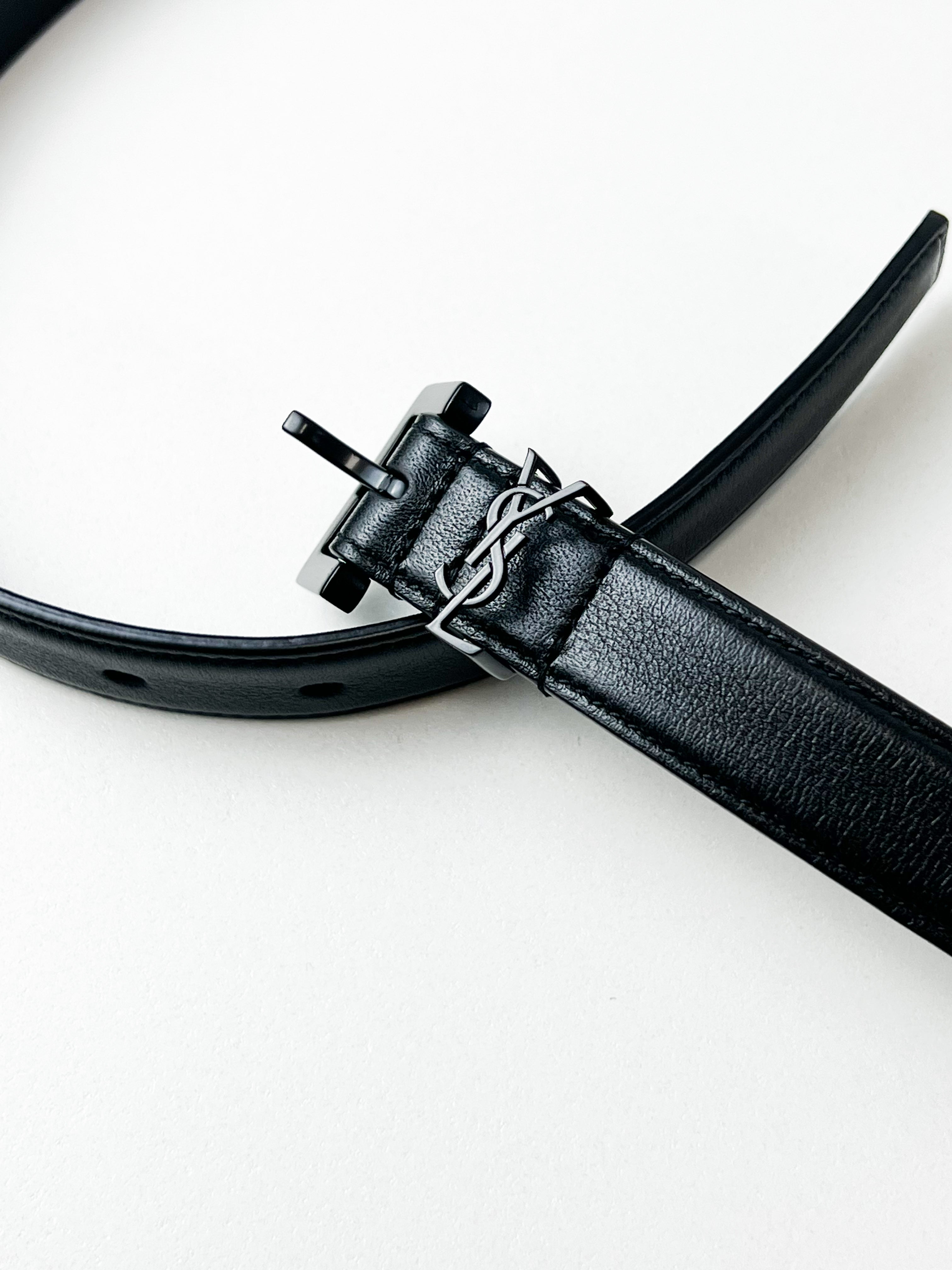 Saint Laurent Cassandre Black Belt Size 90