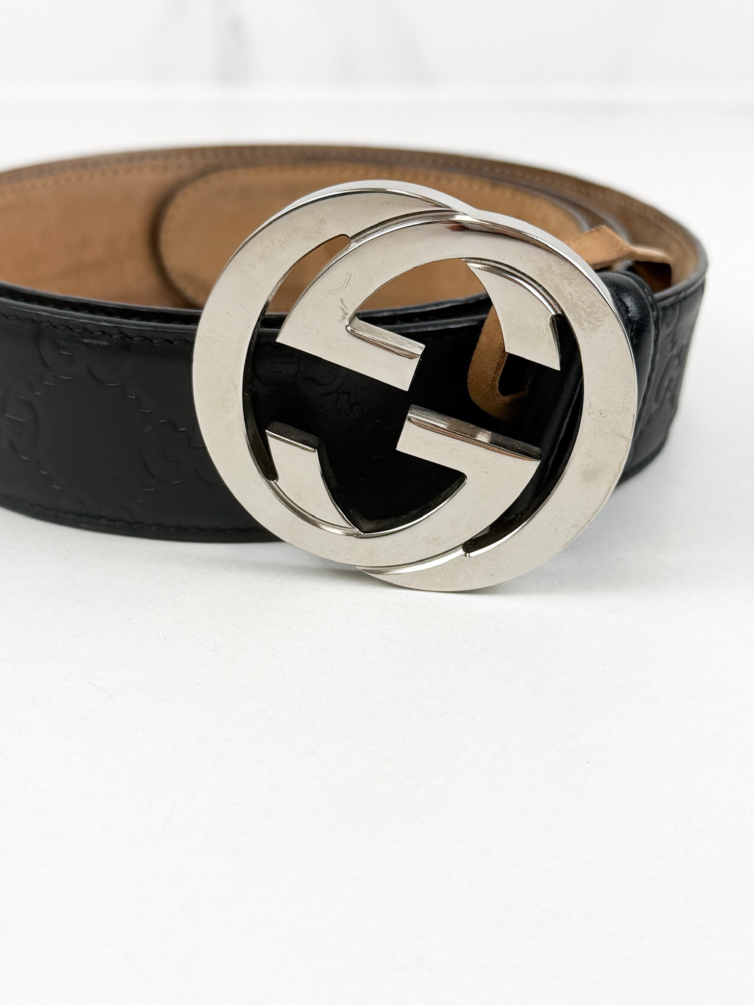 Gucci Interlocking G Leather Belt 100mm