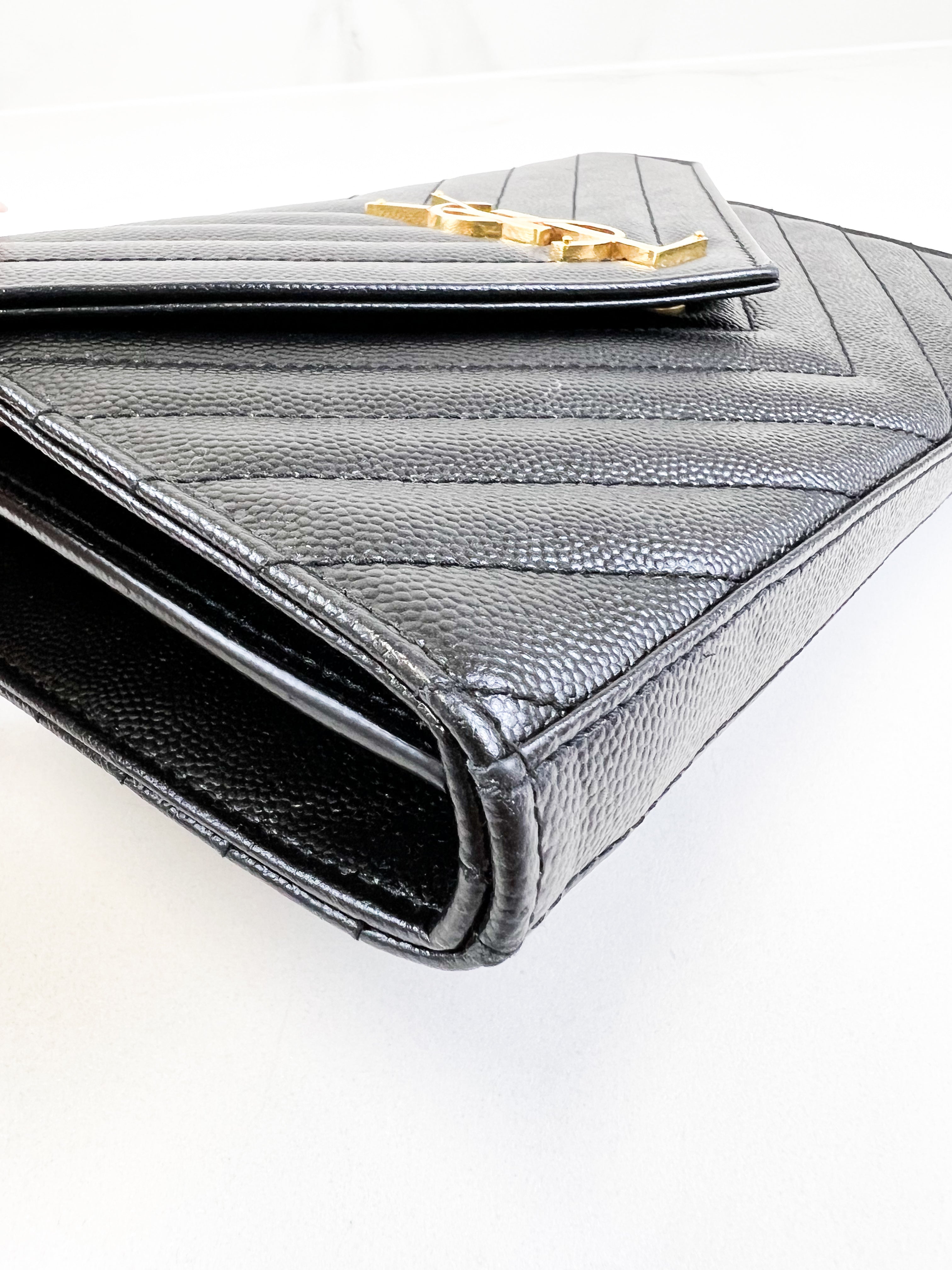 Saint Laurent Black Cassandre Chain WOC with GHW