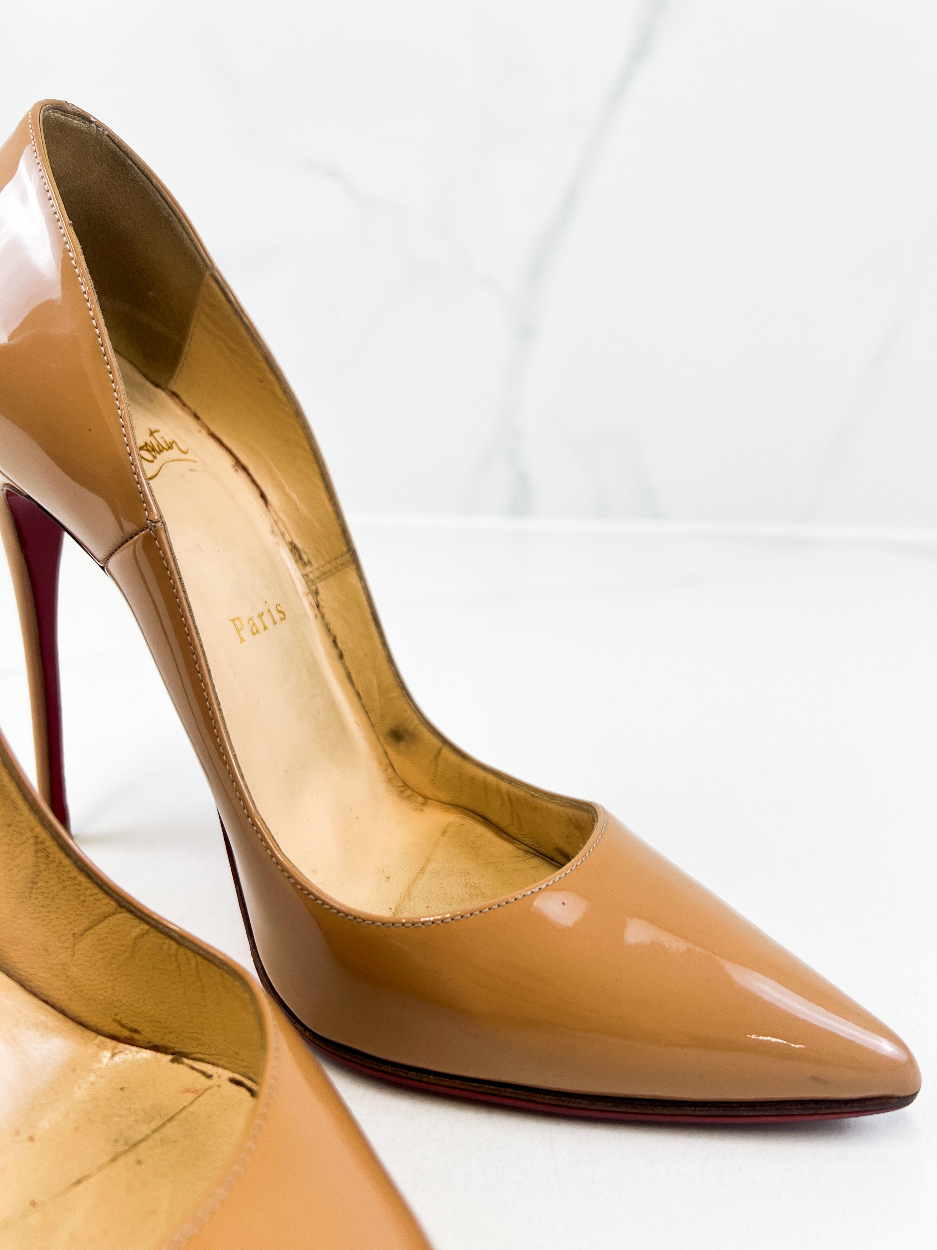 Christian Louboutin Patent Nude So Kate 120 Size 37