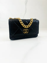 Chanel 19 Black Wallet on Chain WOC in Lambskin Leather