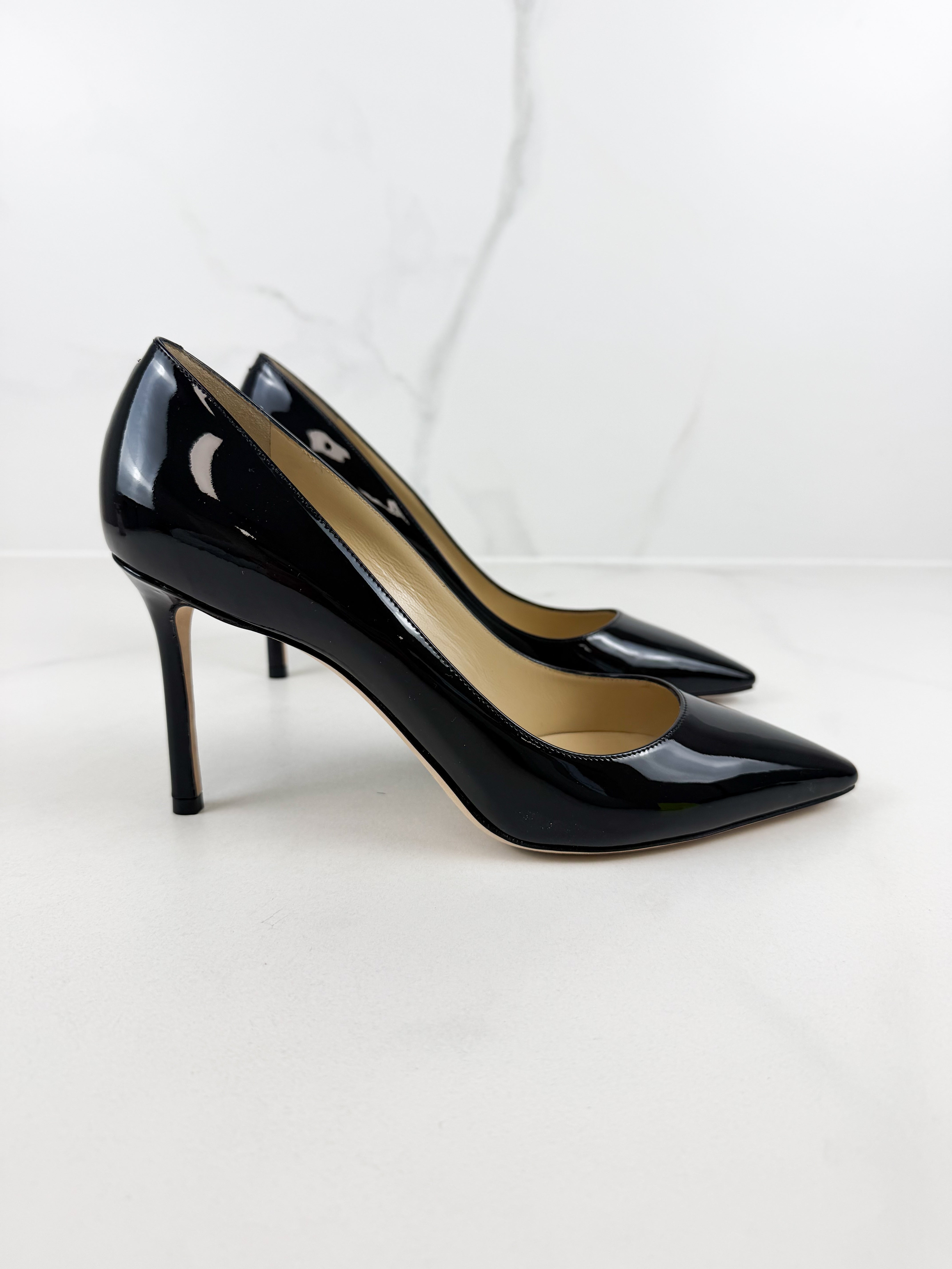 Jimmy Choo Romy Black Patent Leather Pump Size 41