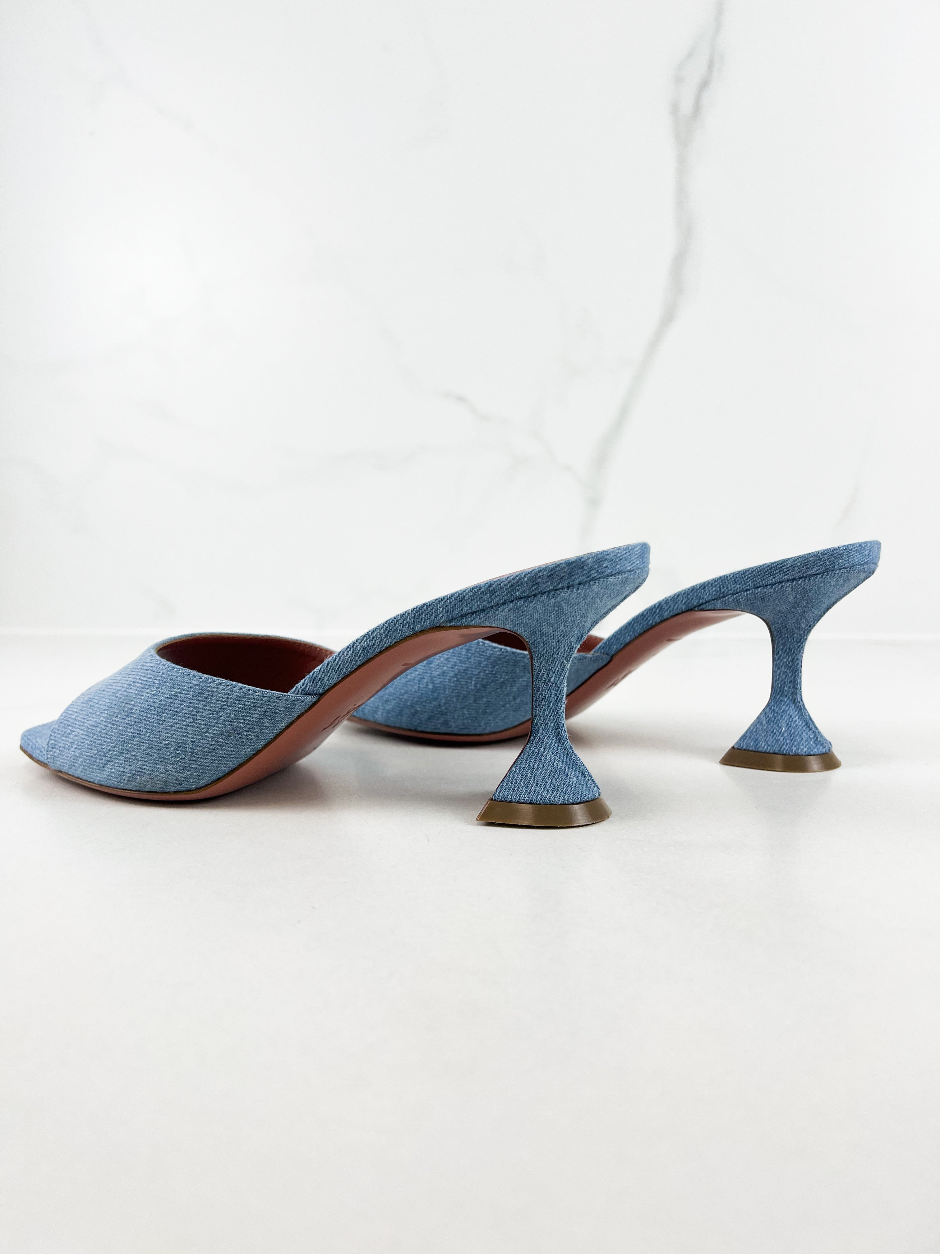 Amina Muaddi Lupita Slipper in Denim Size 40