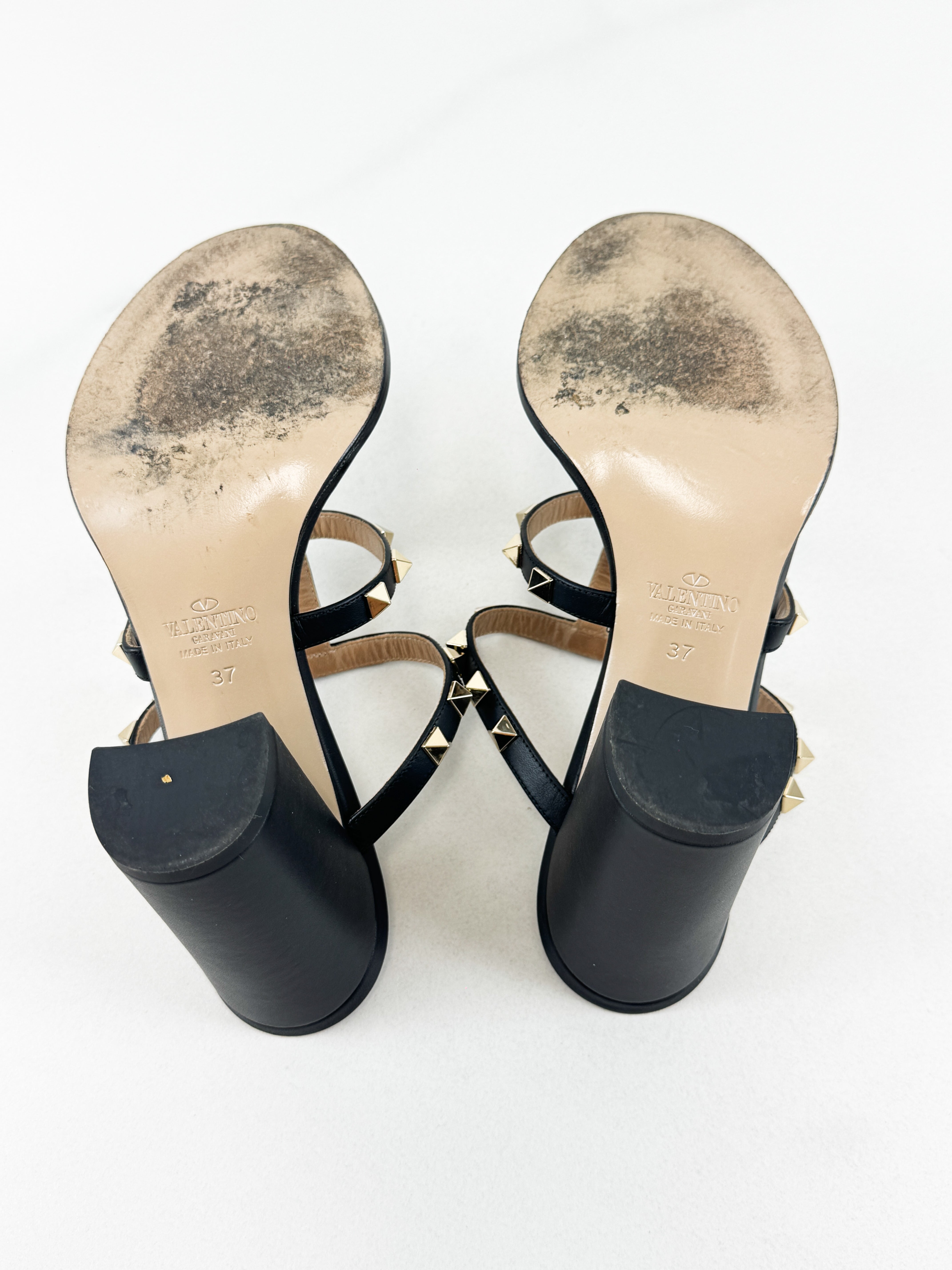 Valentino Rockstud Block Mule Sandal Size 37