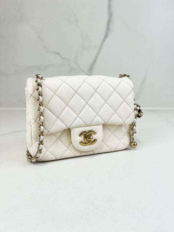 Chanel Mini Square Lambskin Shoulder Bag