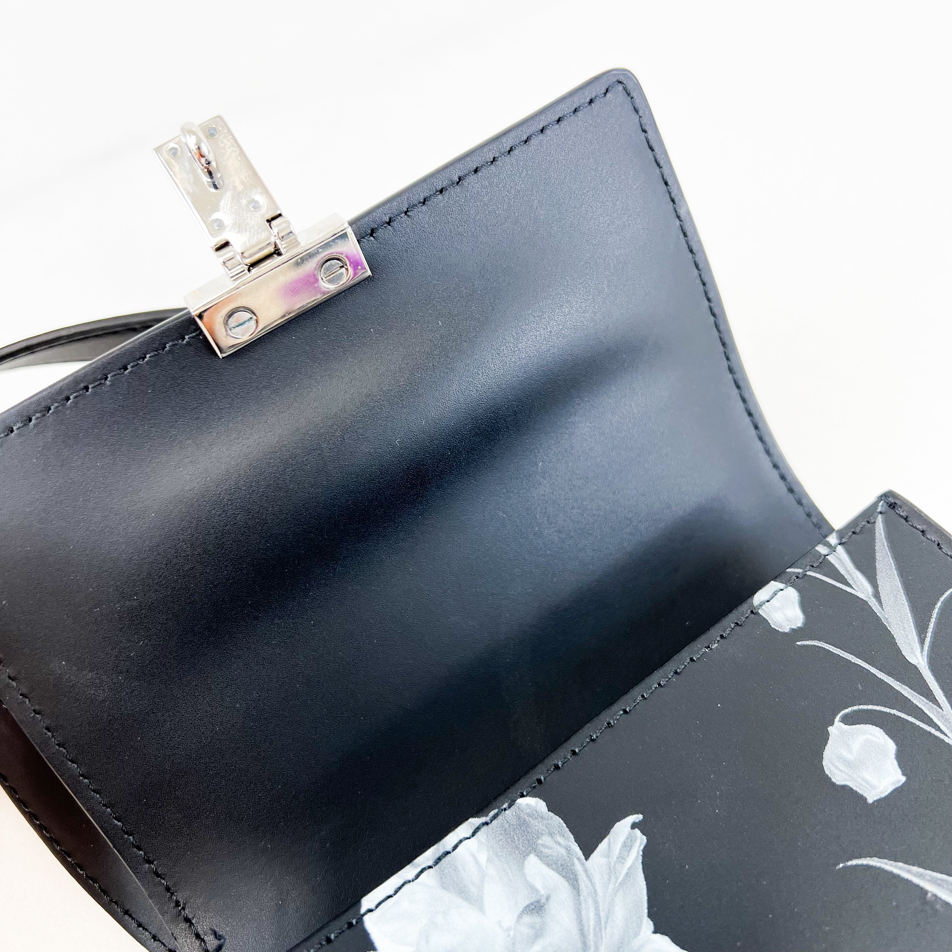 Valentino Garavani Black Flowercity Leather Crossbody