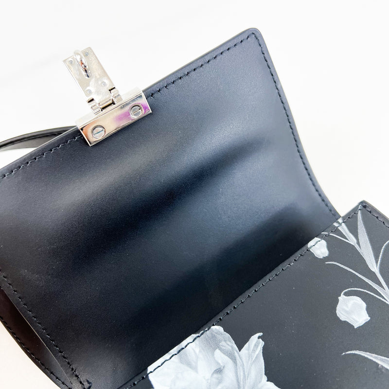 Valentino Garavani Black Flowercity Leather Crossbody
