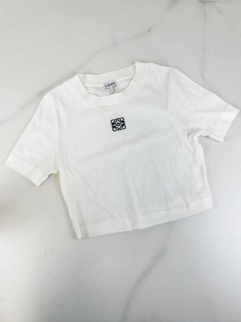 Loewe White Logo Cropped Top Size Small