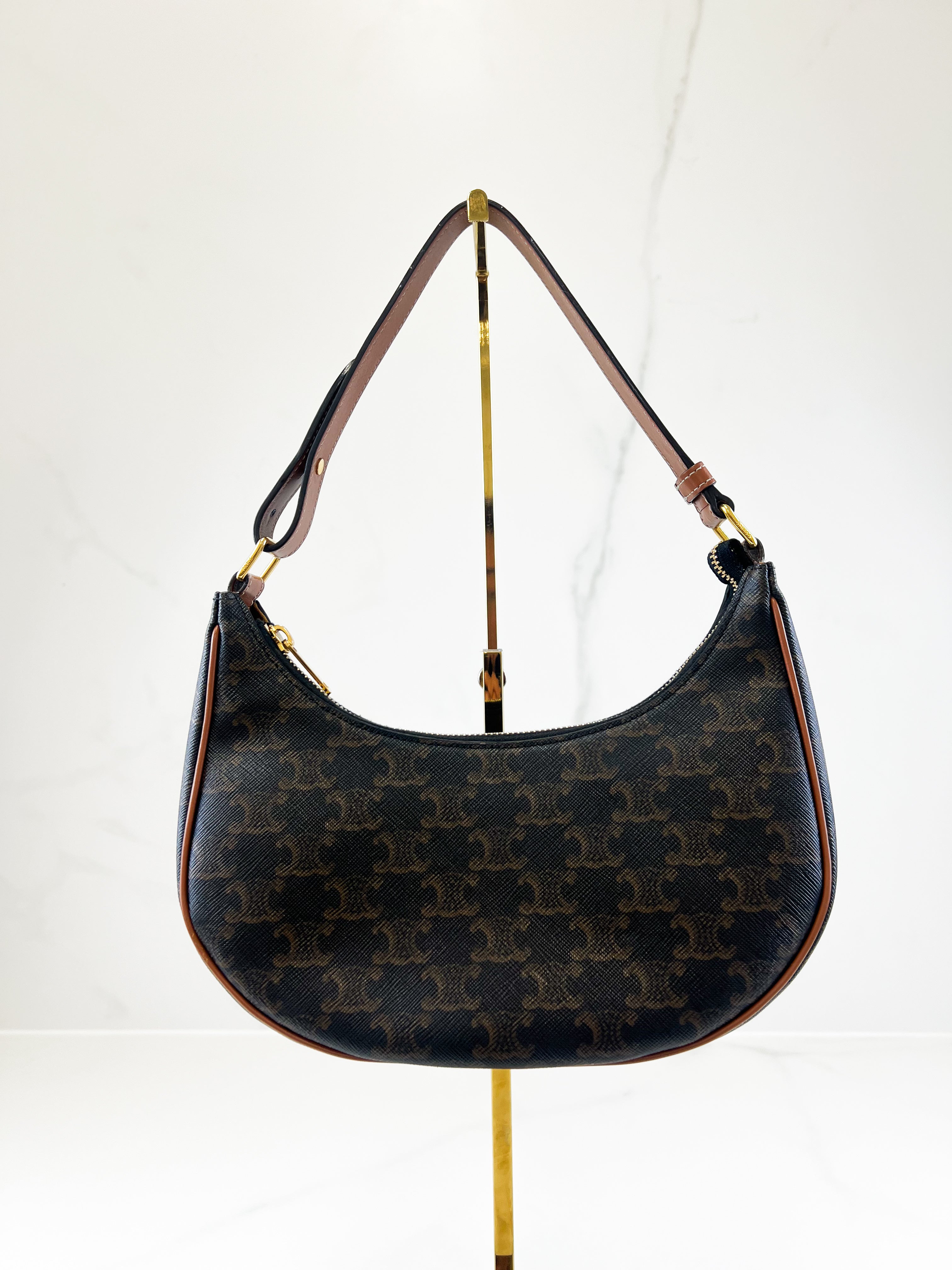 Celine Medium Ava Bag in Triomphe Canvas & Calfskin