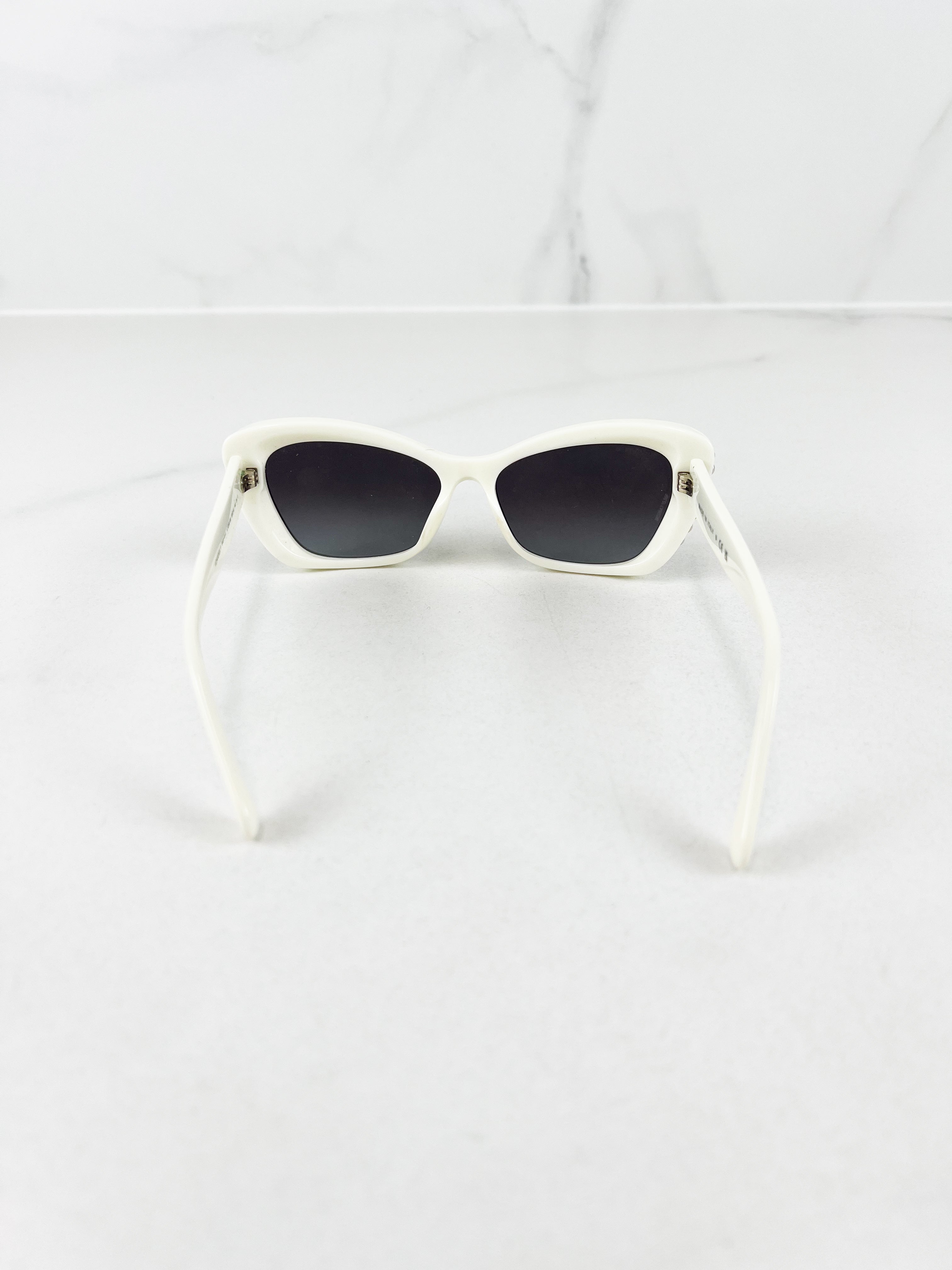 Chanel CC White Pearl Sunglasses