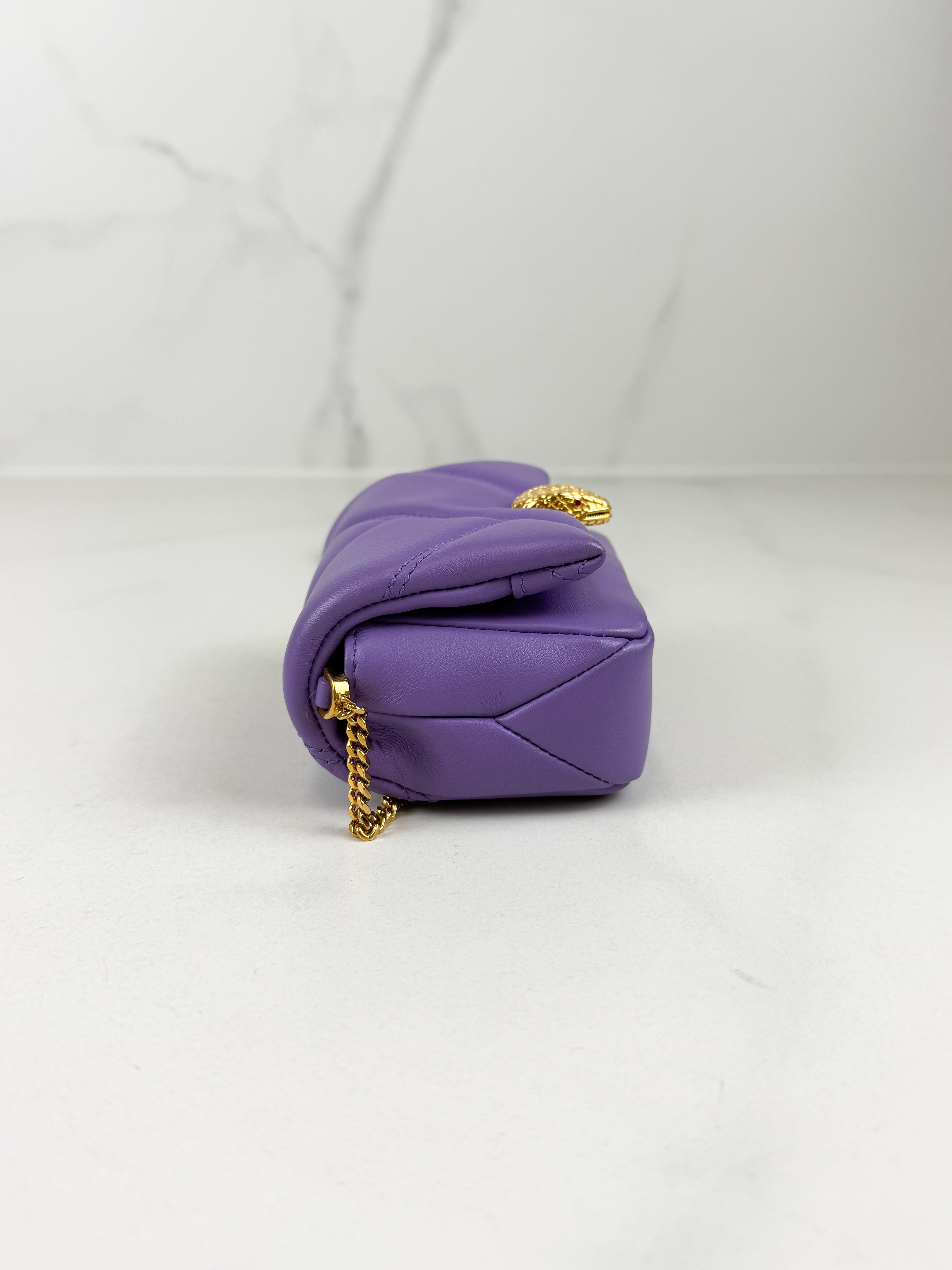 Bvlgari Serpenti Purple Quilted Leather Cabochon Micro Bag
