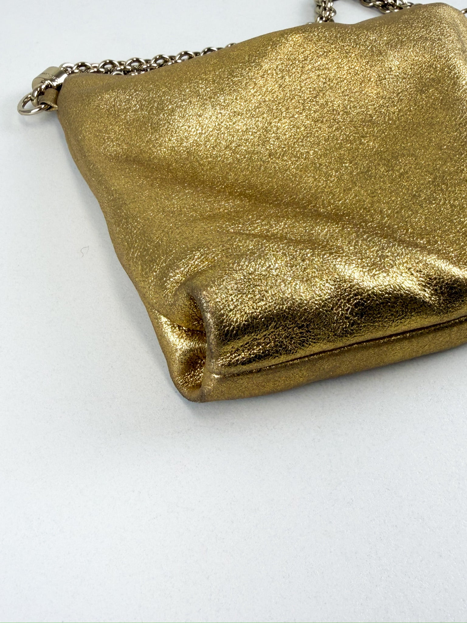 Jimmy Choo Callie Metallic Leather Bag Gold