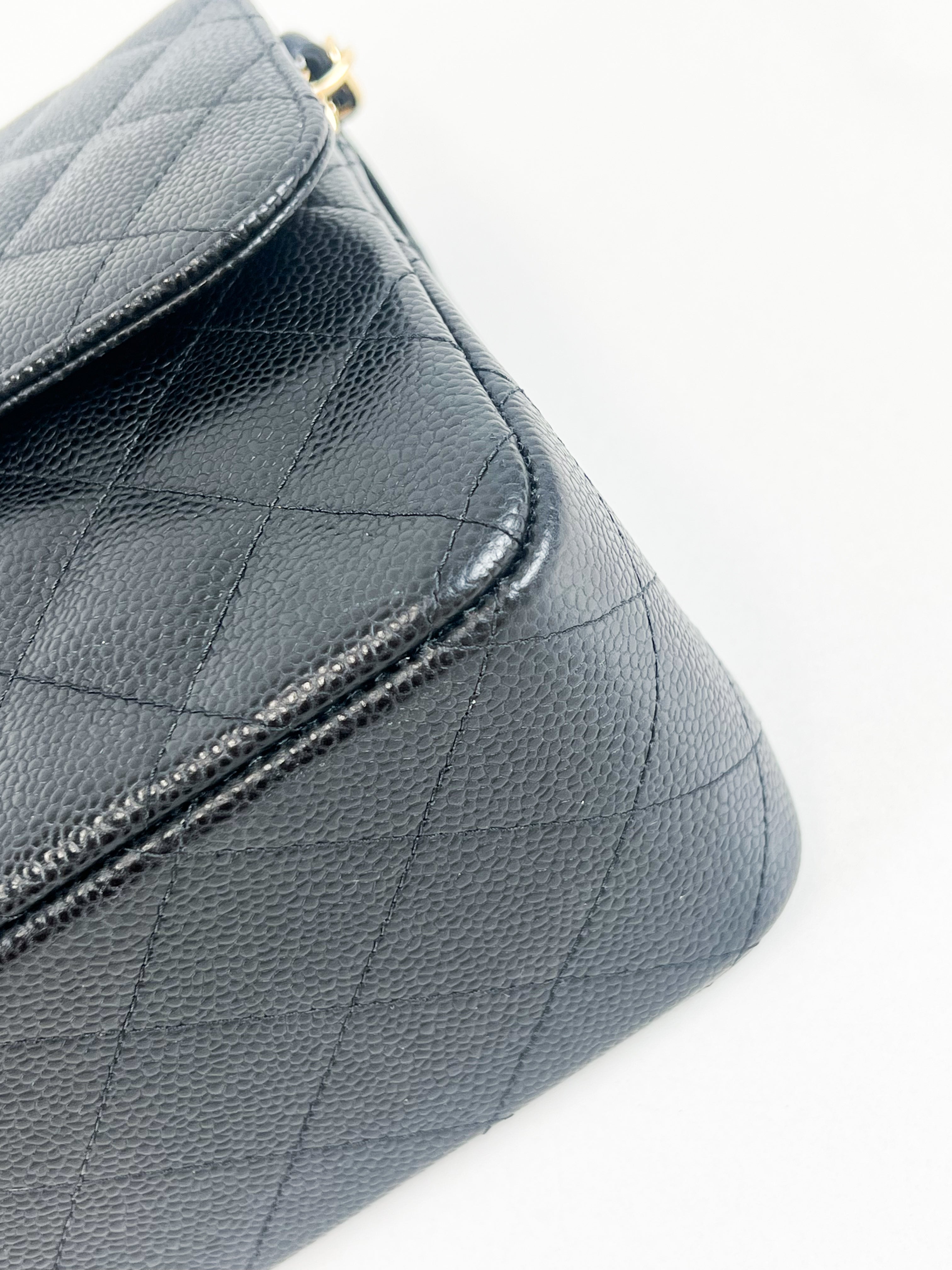 Chanel Jumbo Black Classic Double Flap Caviar Shoulder Bag