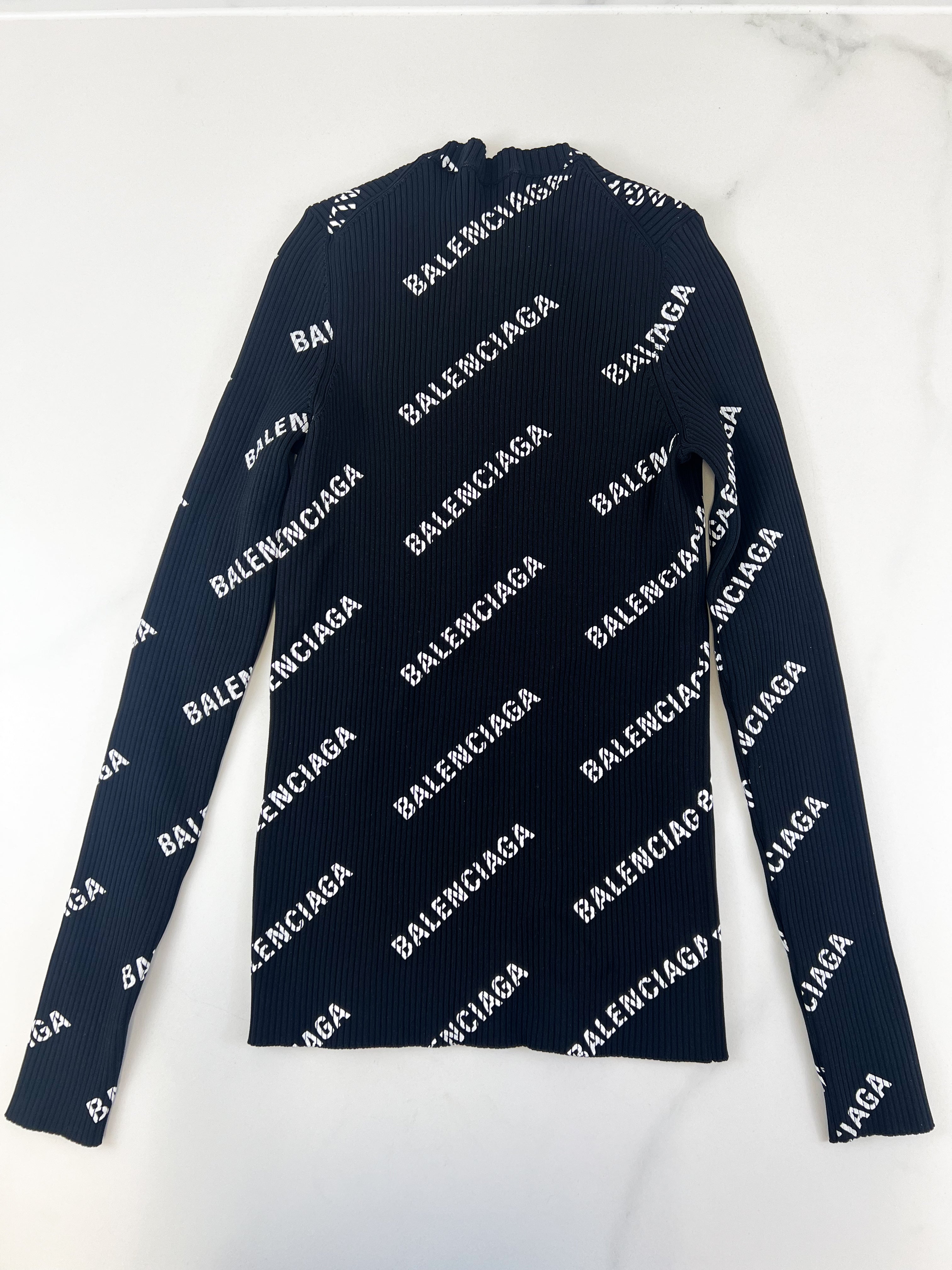 Balenciaga All Over Long Sleeve Top Size Small