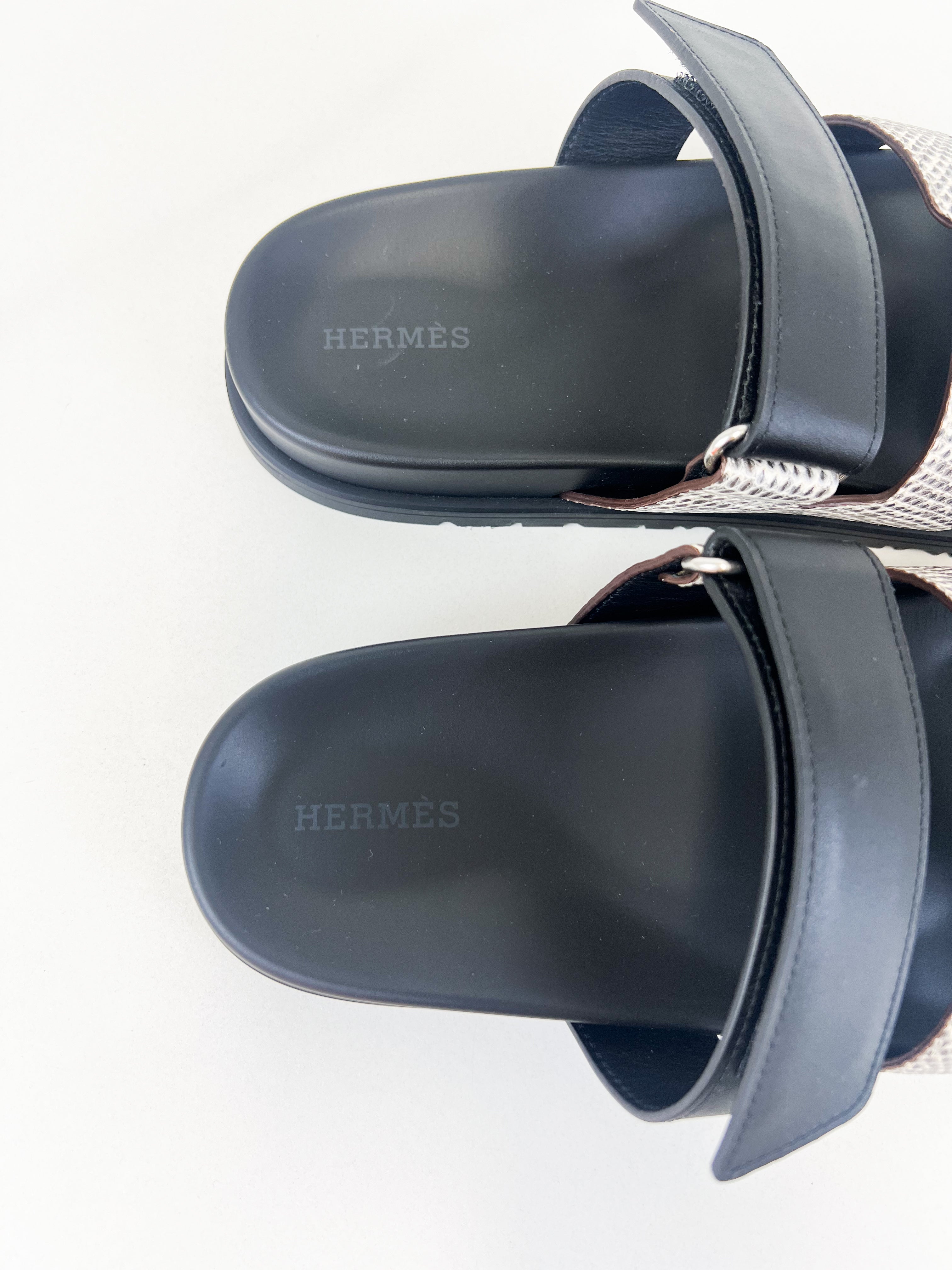 Hermes Lizard Ombre Chypre Sandal Size 39