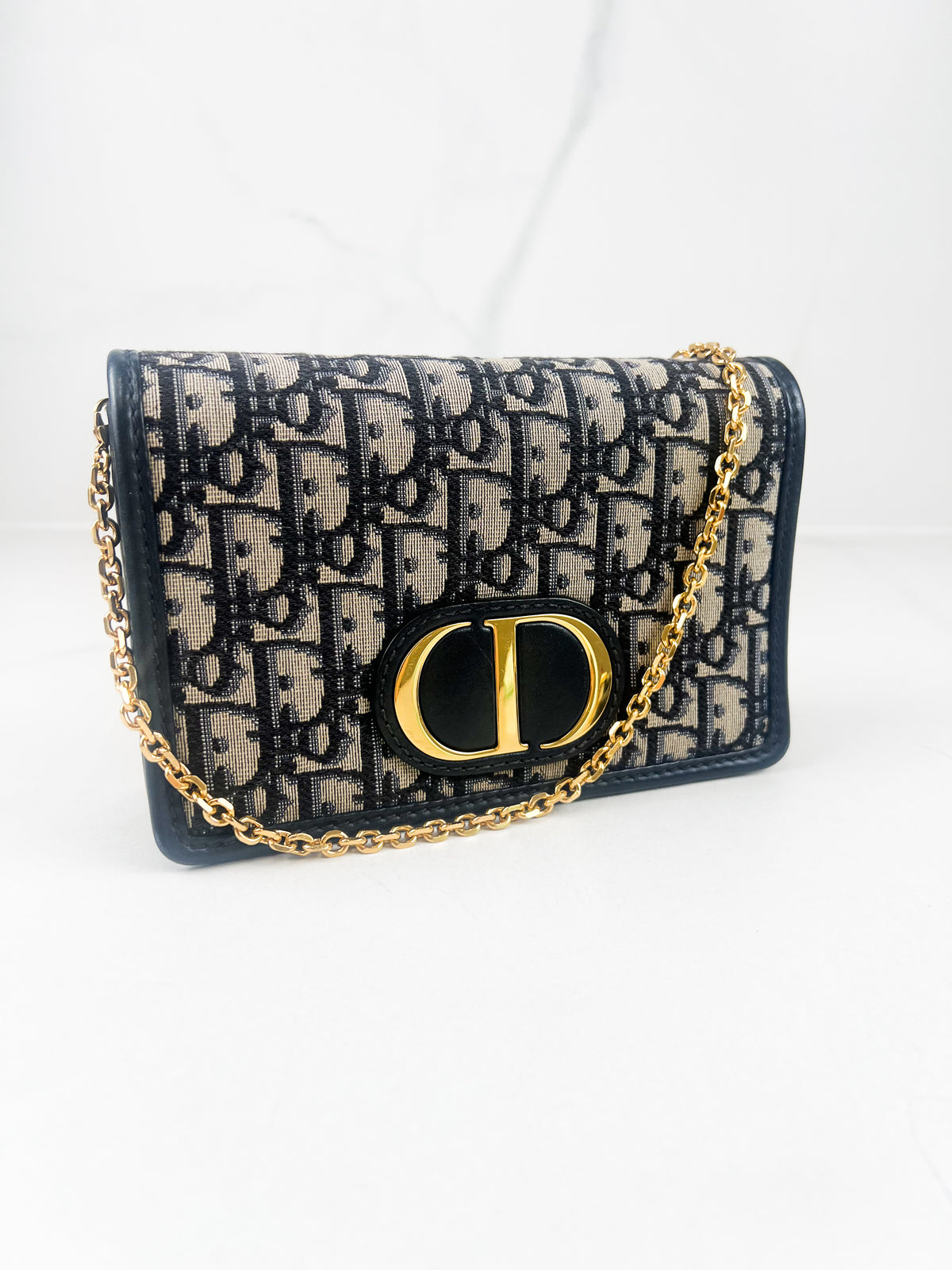 Christian Dior 2-in-1 30 Montaigne Pouch Blue Dior Oblique Jacquard