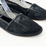 Christian Dior Black Mesh Polka Dot Espadrille Size 40