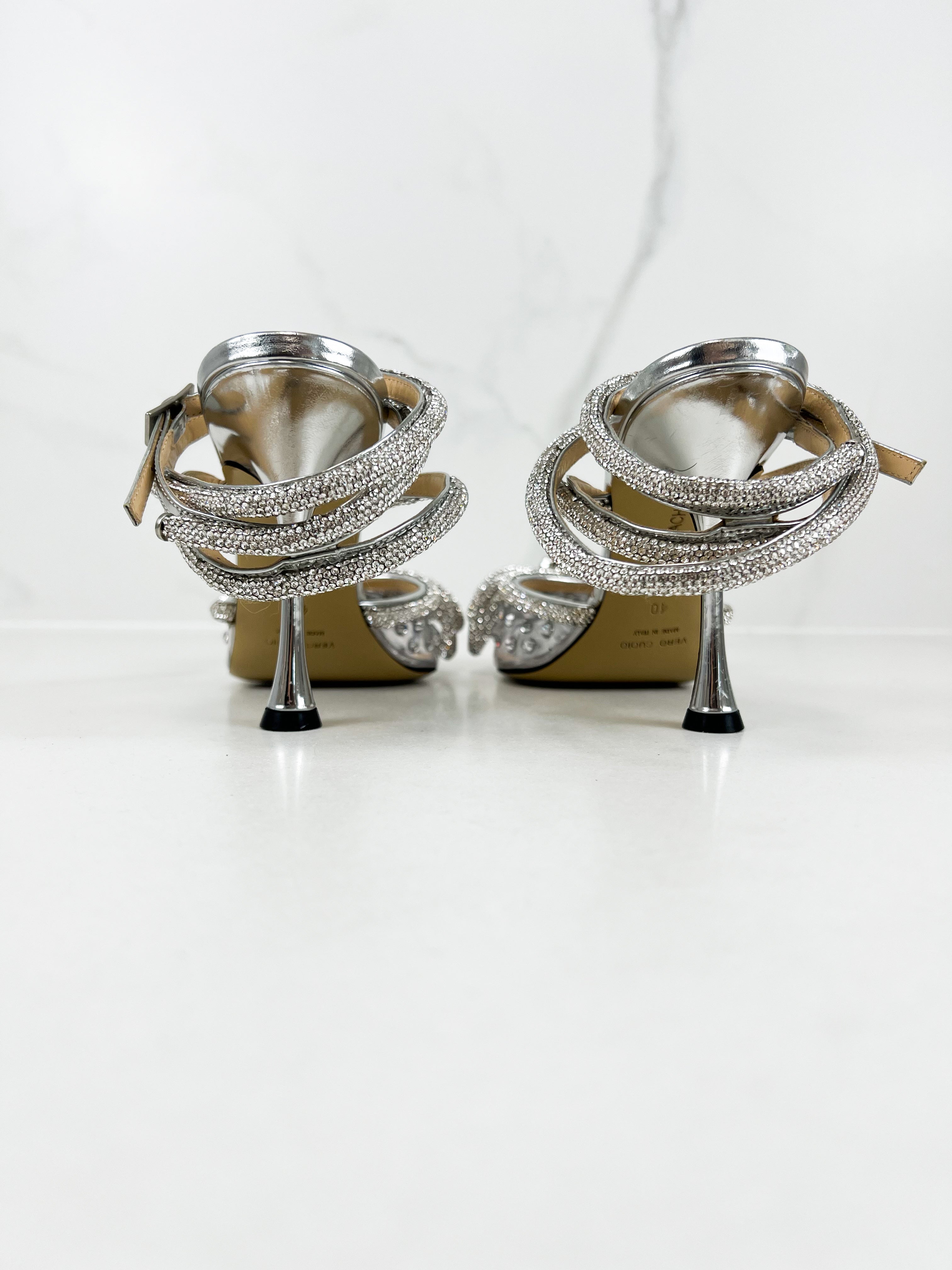 Mach & Mach Double Bow Embellished Crystal Pump