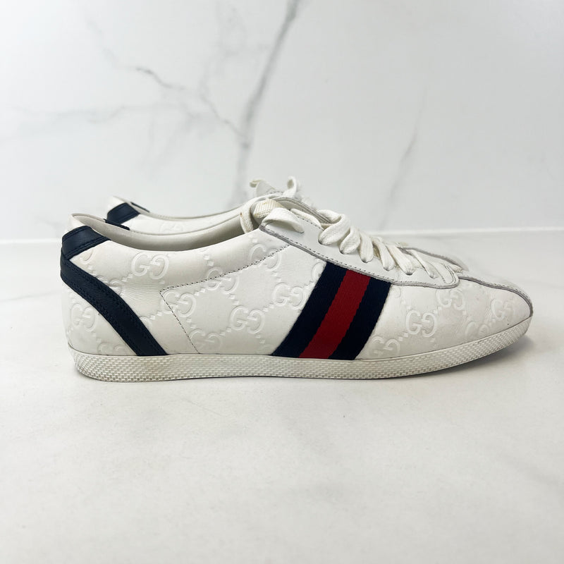 Gucci White GG Guccissima Sneaker Size 38