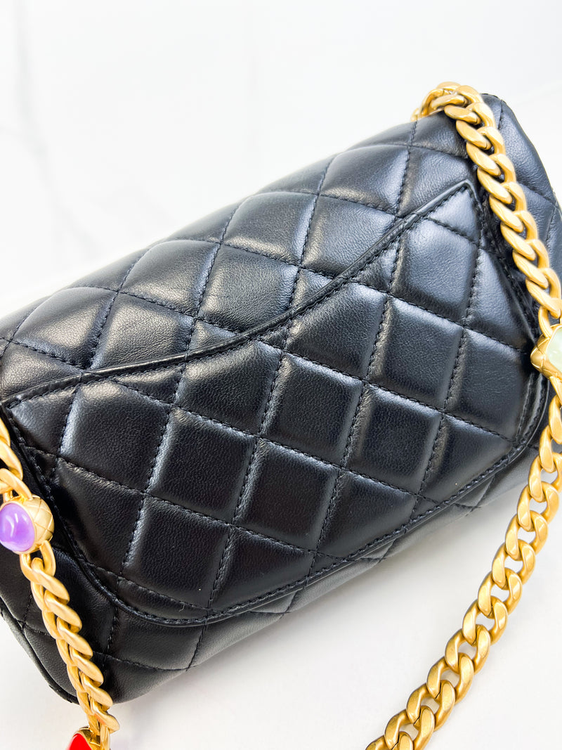 Chanel CC Mini Black Lambskin Rectanglular Flap