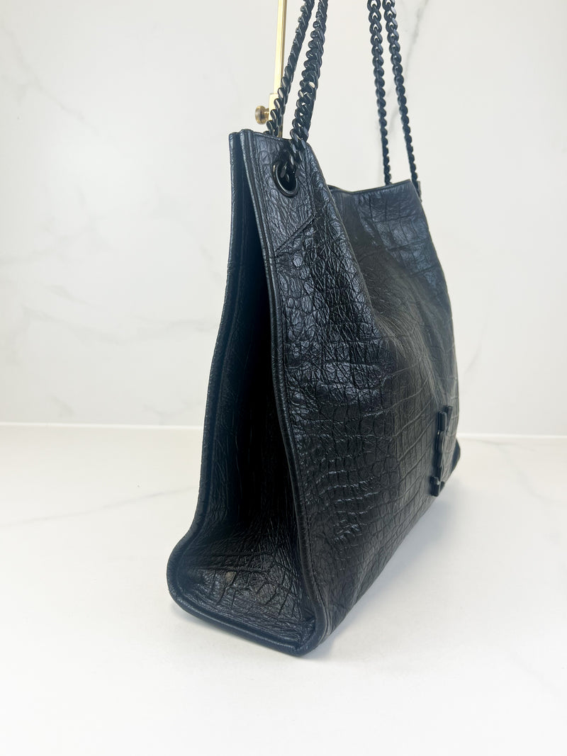 Saint Laurent Niki Shopping Crinkled Vintage Leather