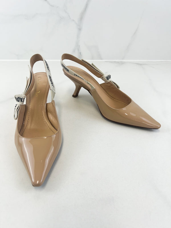 Christian Dior Nude Jadior Slingback Heel Size 39.5