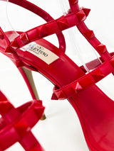 Valentino Red Rockstud Leather Sandals Size 39