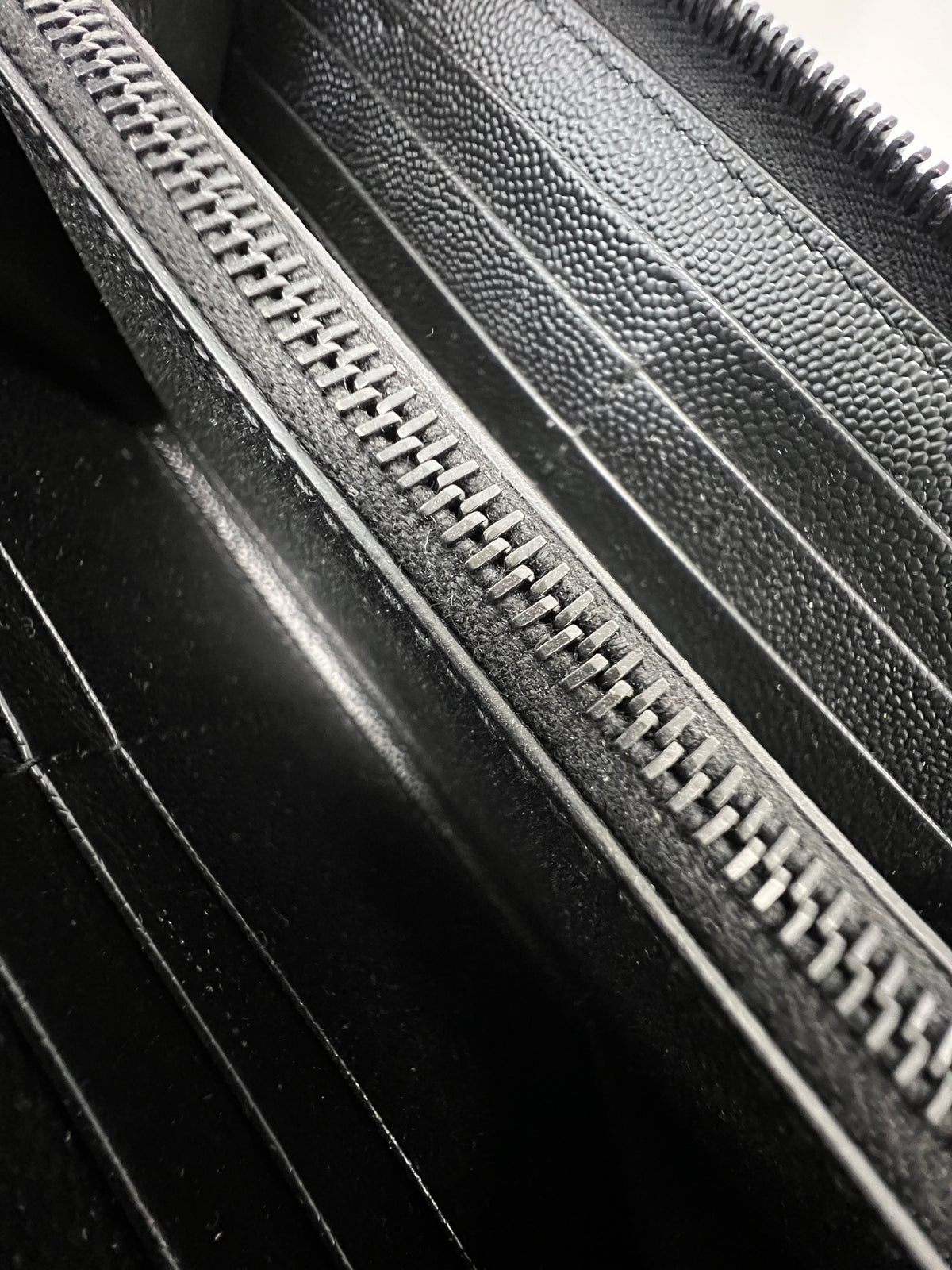 Saint Laurent Monogram Zip Around Wallet in GHW