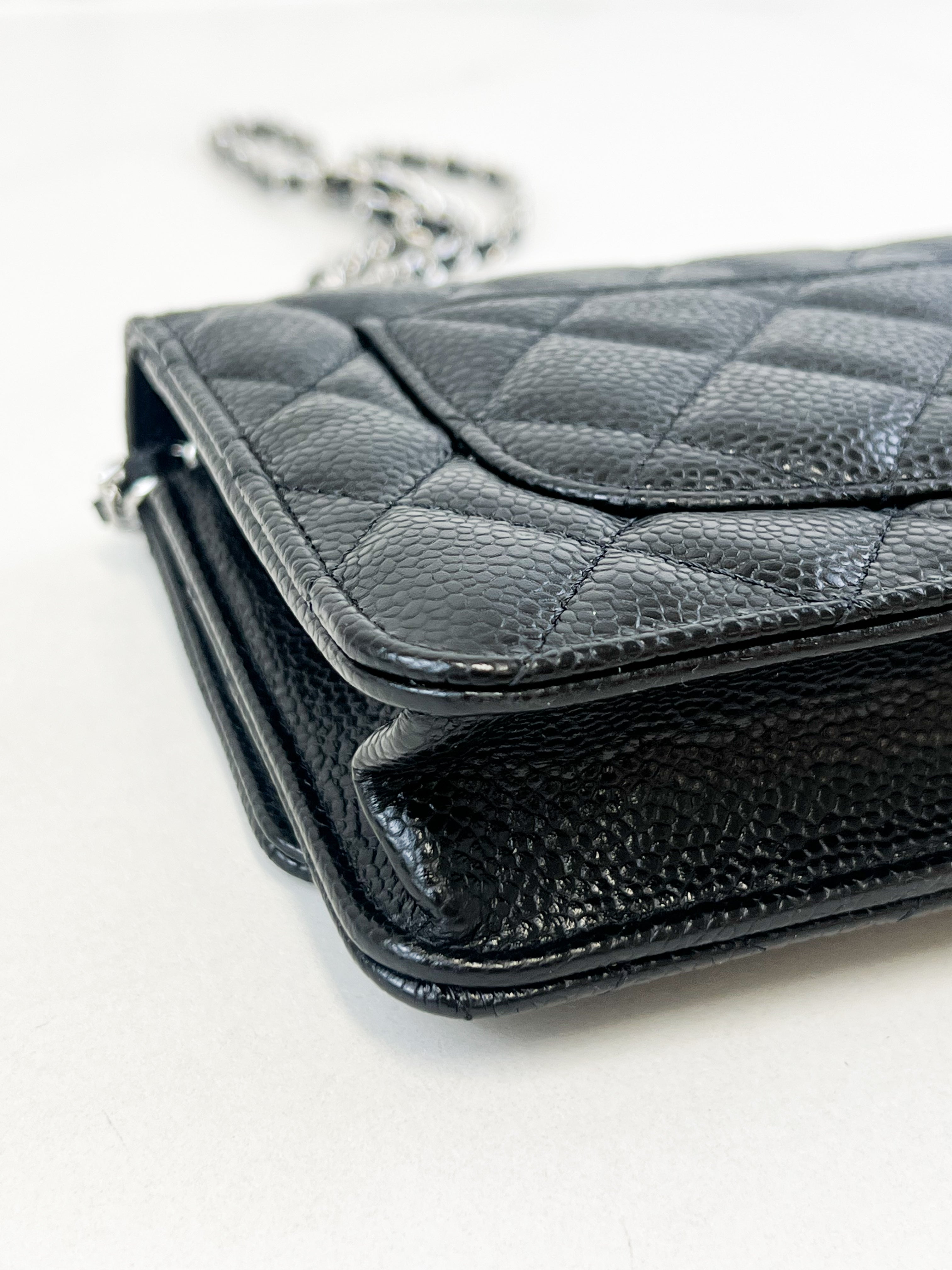 Chanel Black Classic Caviar CC WOC with SHW