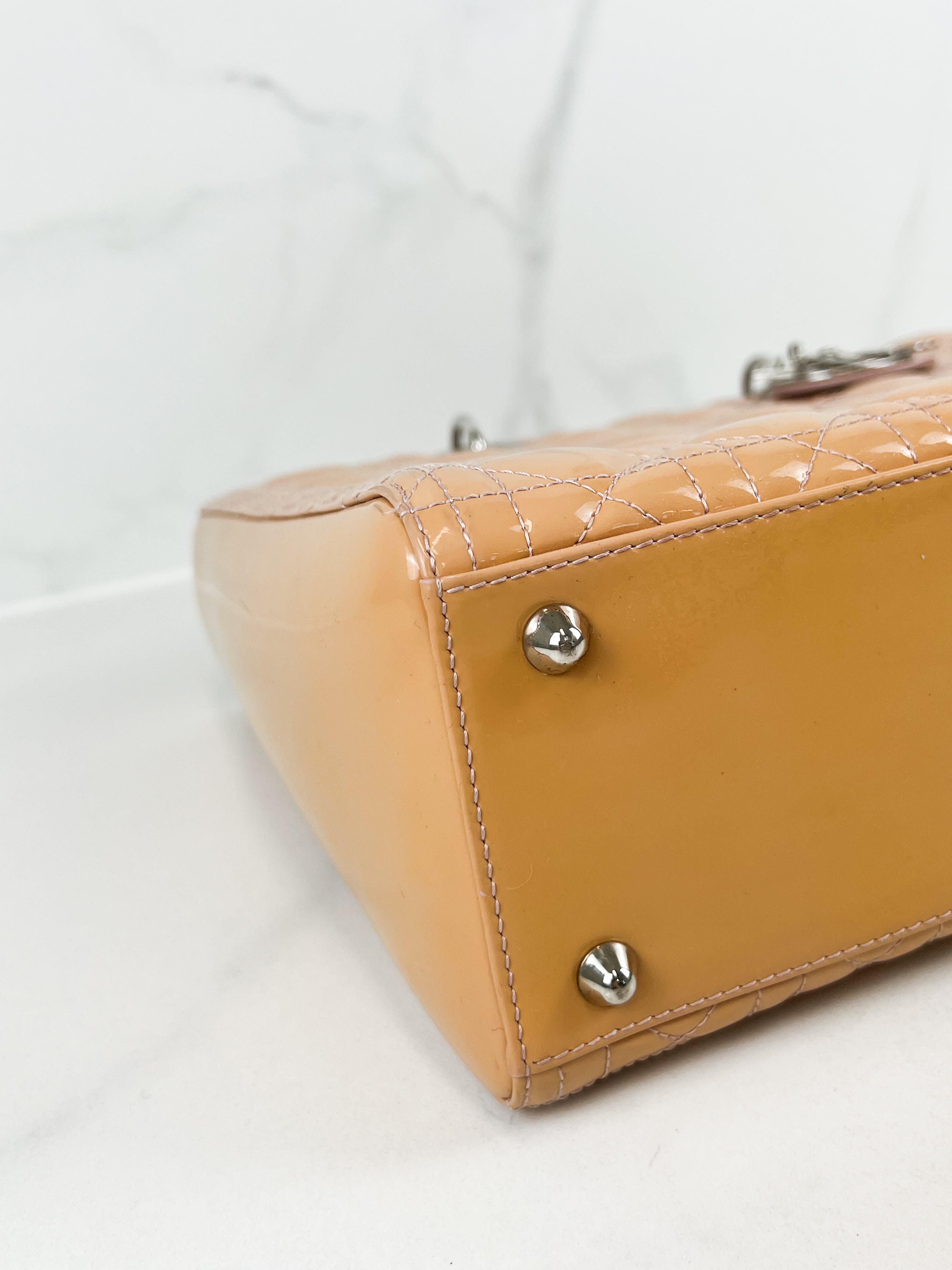 Christian Dior Peach Vintage Lady Dior with Gold Hardware