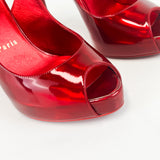 Christian Louboutin Red Hot Sling Alta Chick 120 Size 38