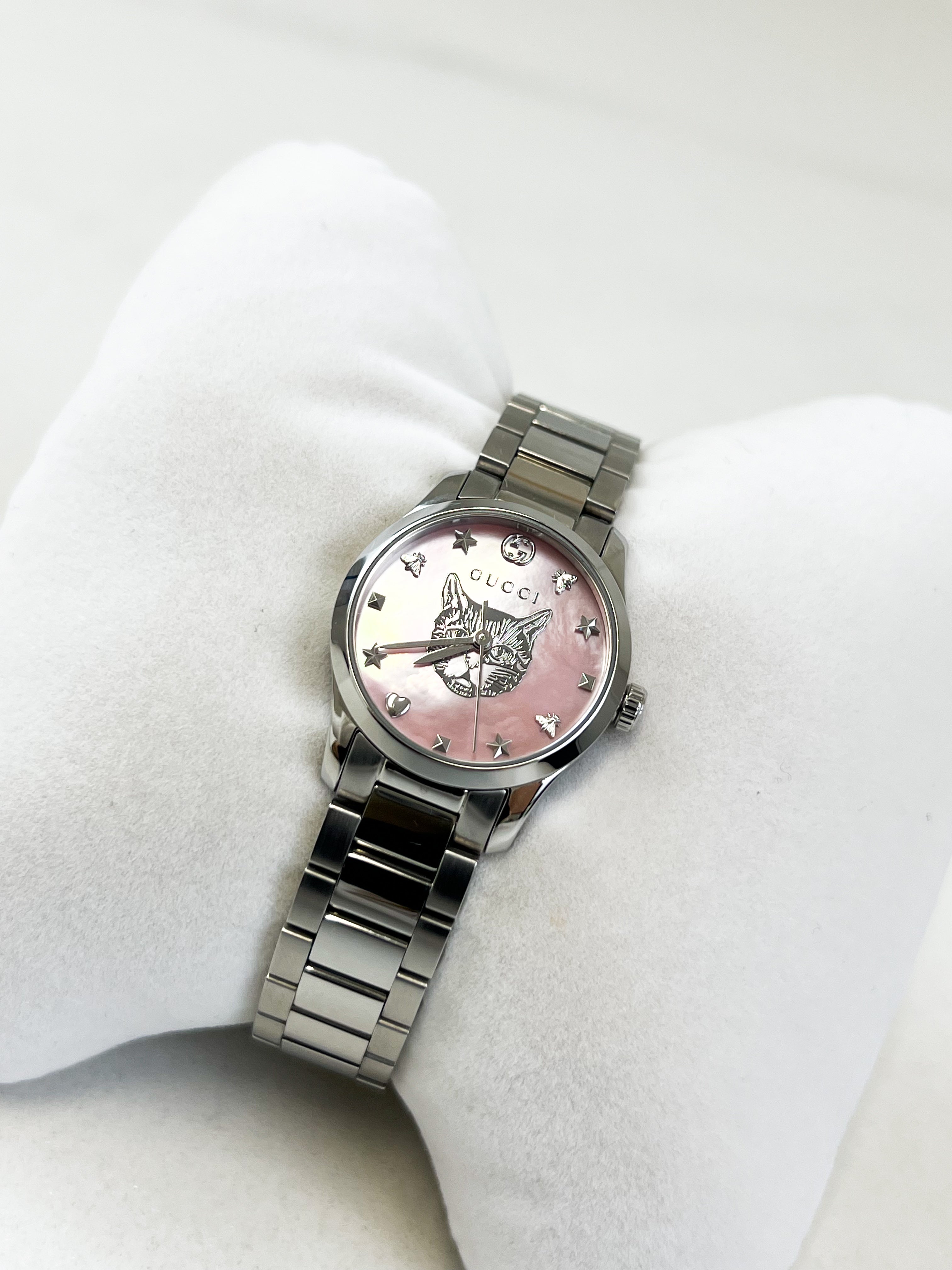 Gucci Pink Dial Timeless Watch 27mm