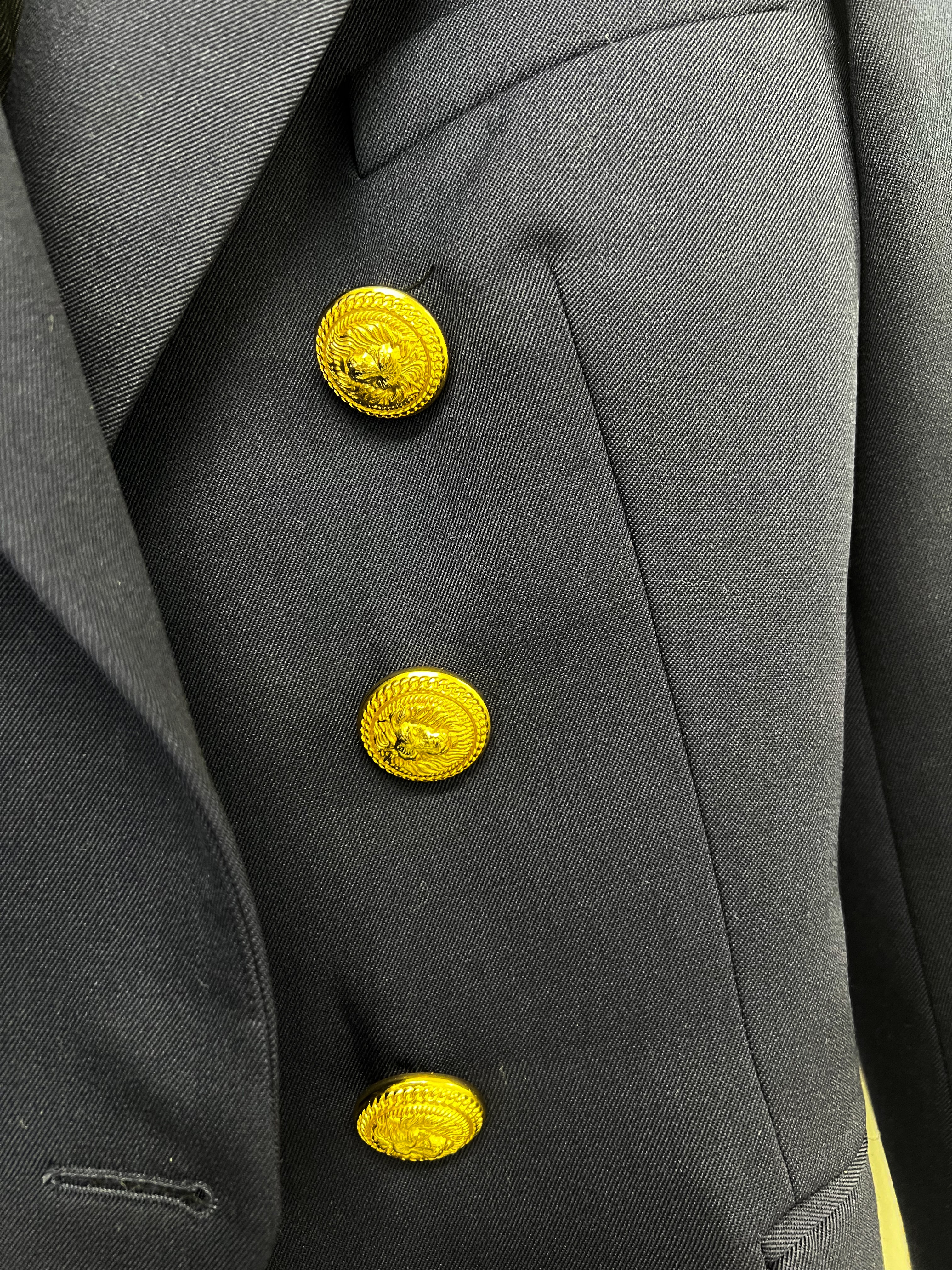 Balmain Blazer with Gold Buttons in Navy Size 34 (6)