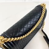 Chanel Black New Medium Lambskin Boy Bag with GHW
