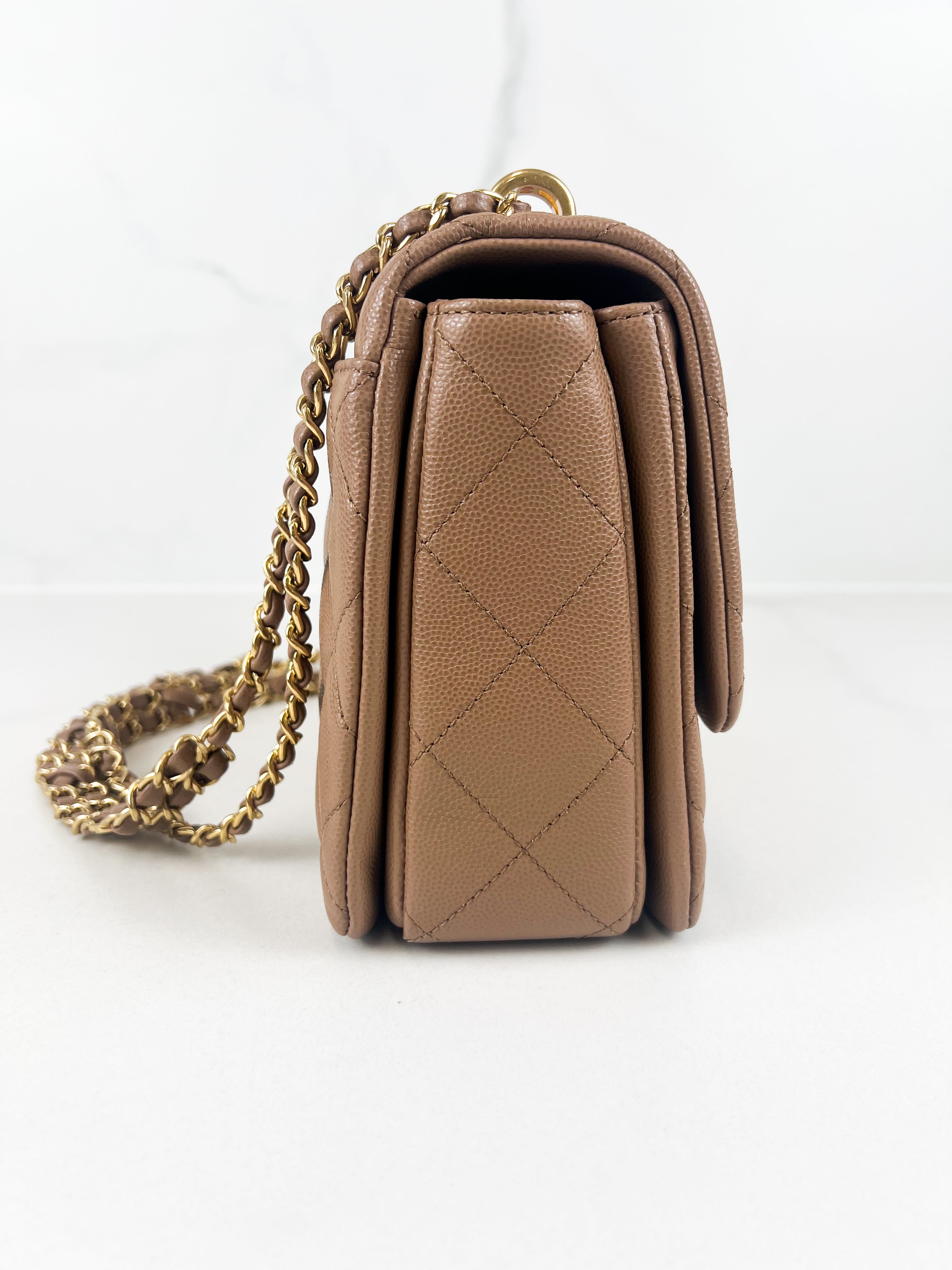 Chanel Coco First Flap in Dark Beige Caviar Leather with GHW