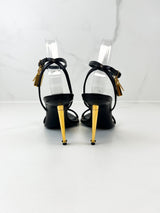Tom Ford Leather Black Padlock Sandal Size 39