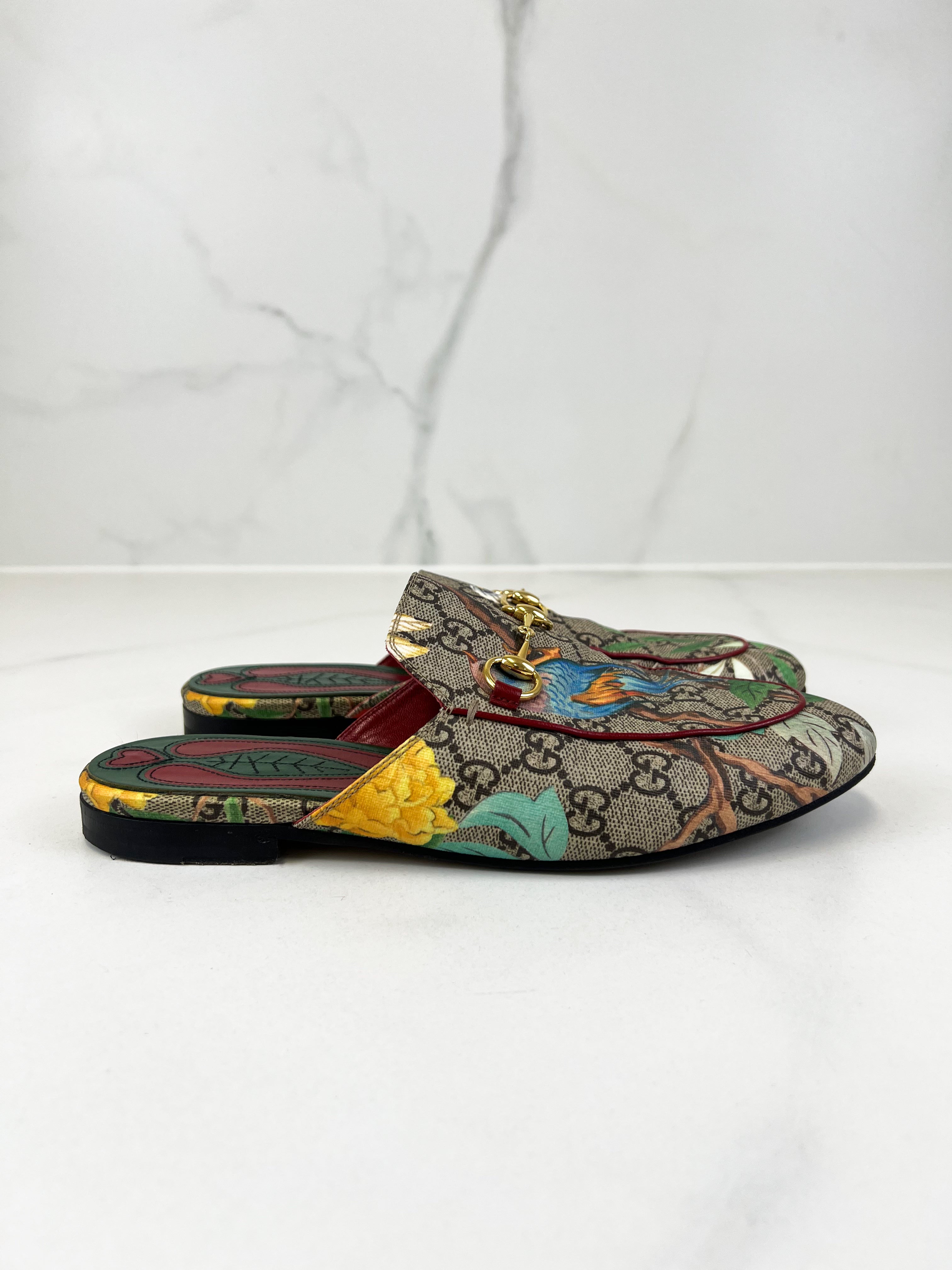 Gucci Canvas Princetown Slipper Size 37.5