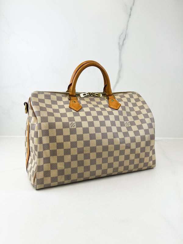 Louis Vuitton Speedy 35 Bandoulière Damier Azur Canvas
