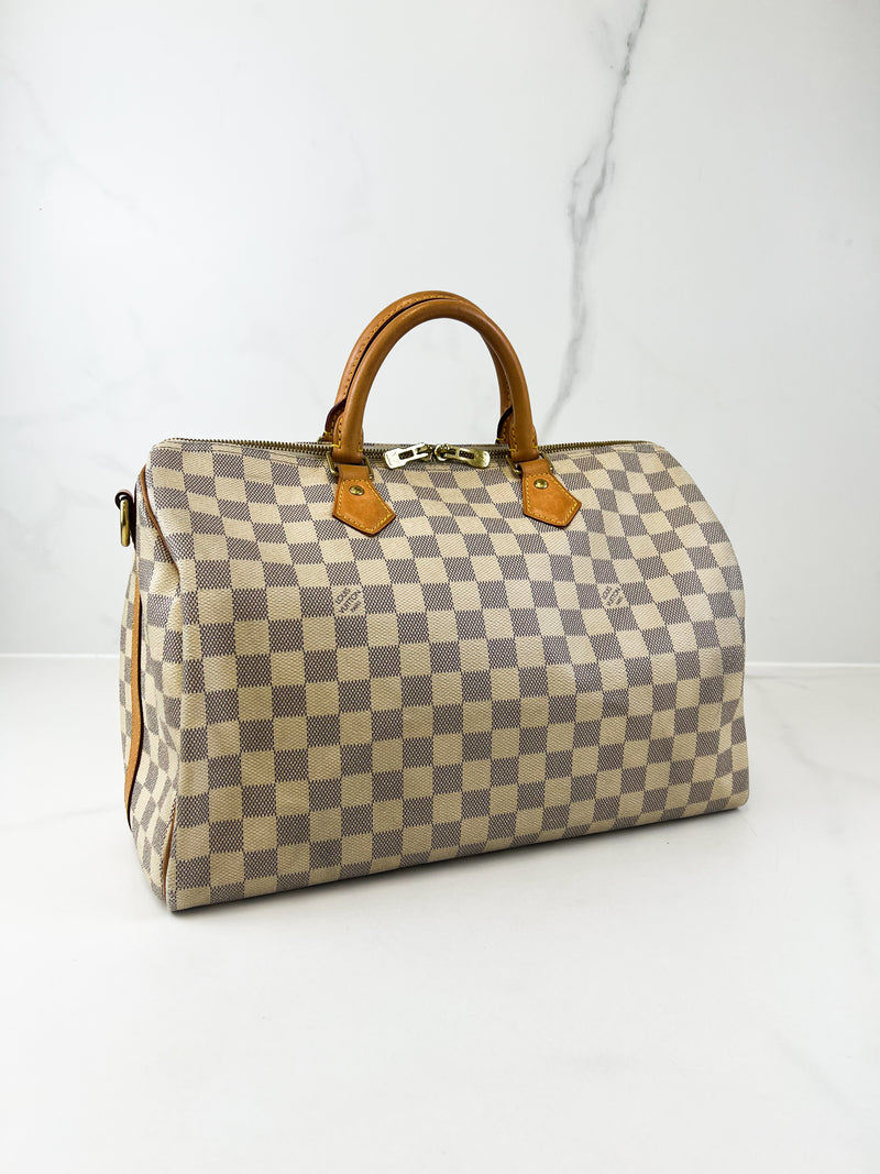 Louis Vuitton Speedy 35 Bandoulière Damier Azur Canvas