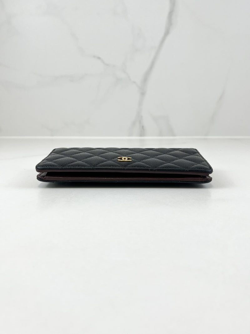 Chanel CC Black Caviar Flap Wallet GHW