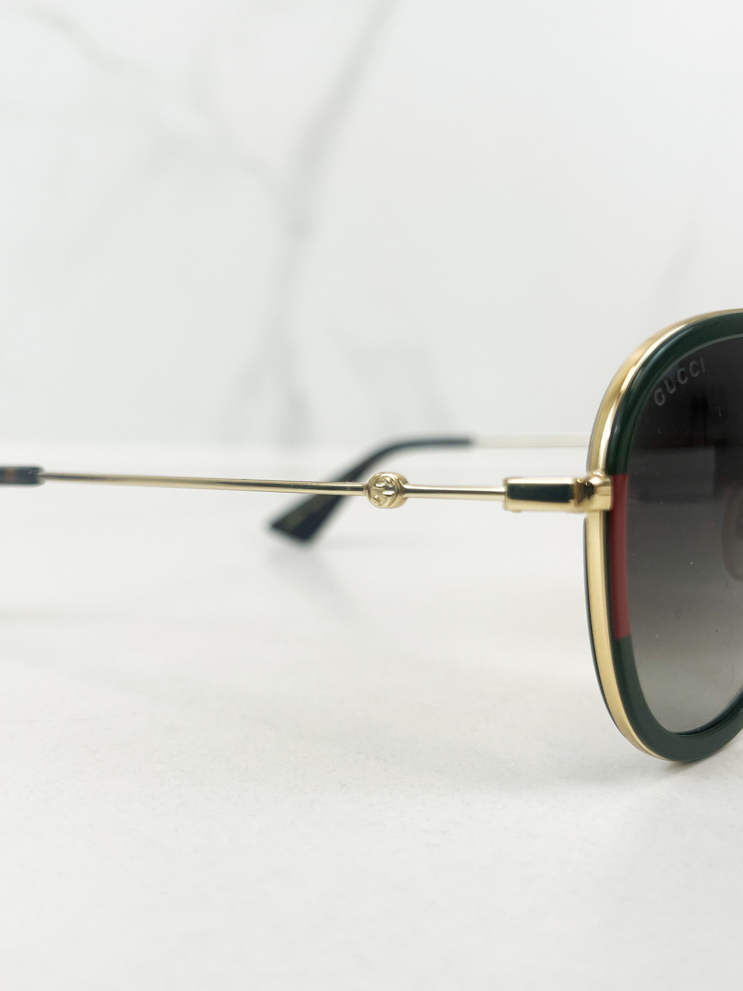 Gucci Web Frame Aviator Metal Sunglasses