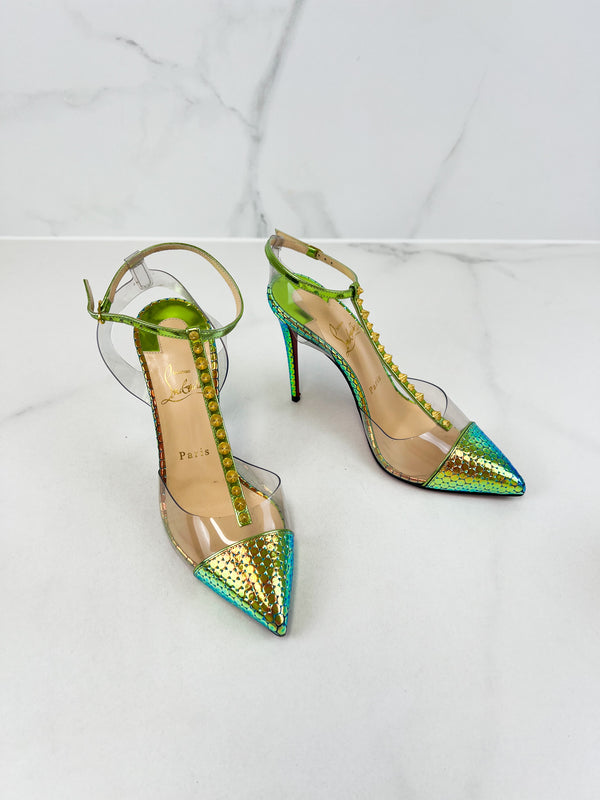 Christian Louboutin Multicolour Nosy Spikes 100 Pumps Size 37.5