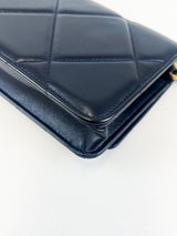 Chanel 19 Navy Wallet on Chain WOC in Lambskin Leather