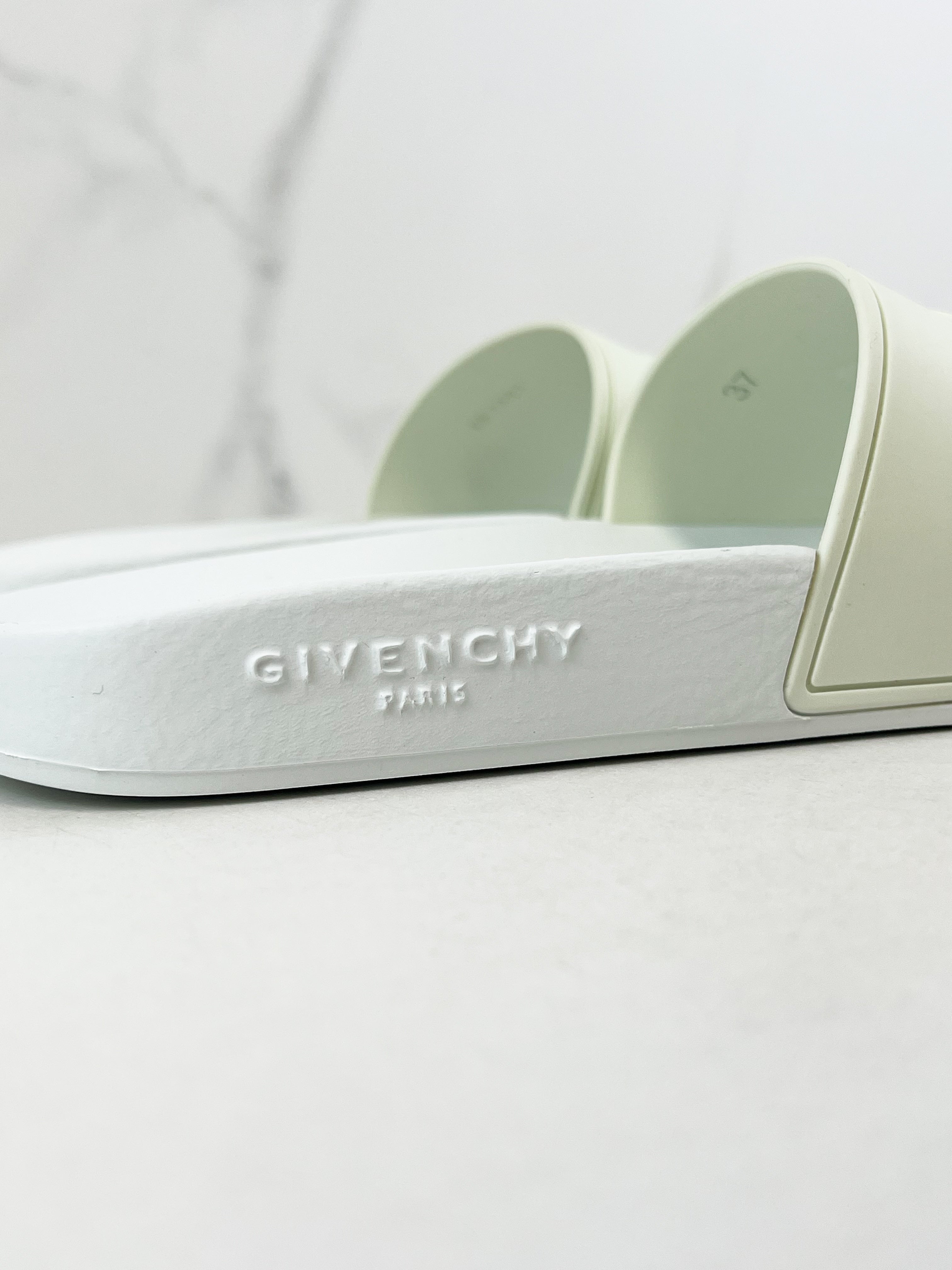 Givenchy Logo Embossed in Rubber Slides Size 37