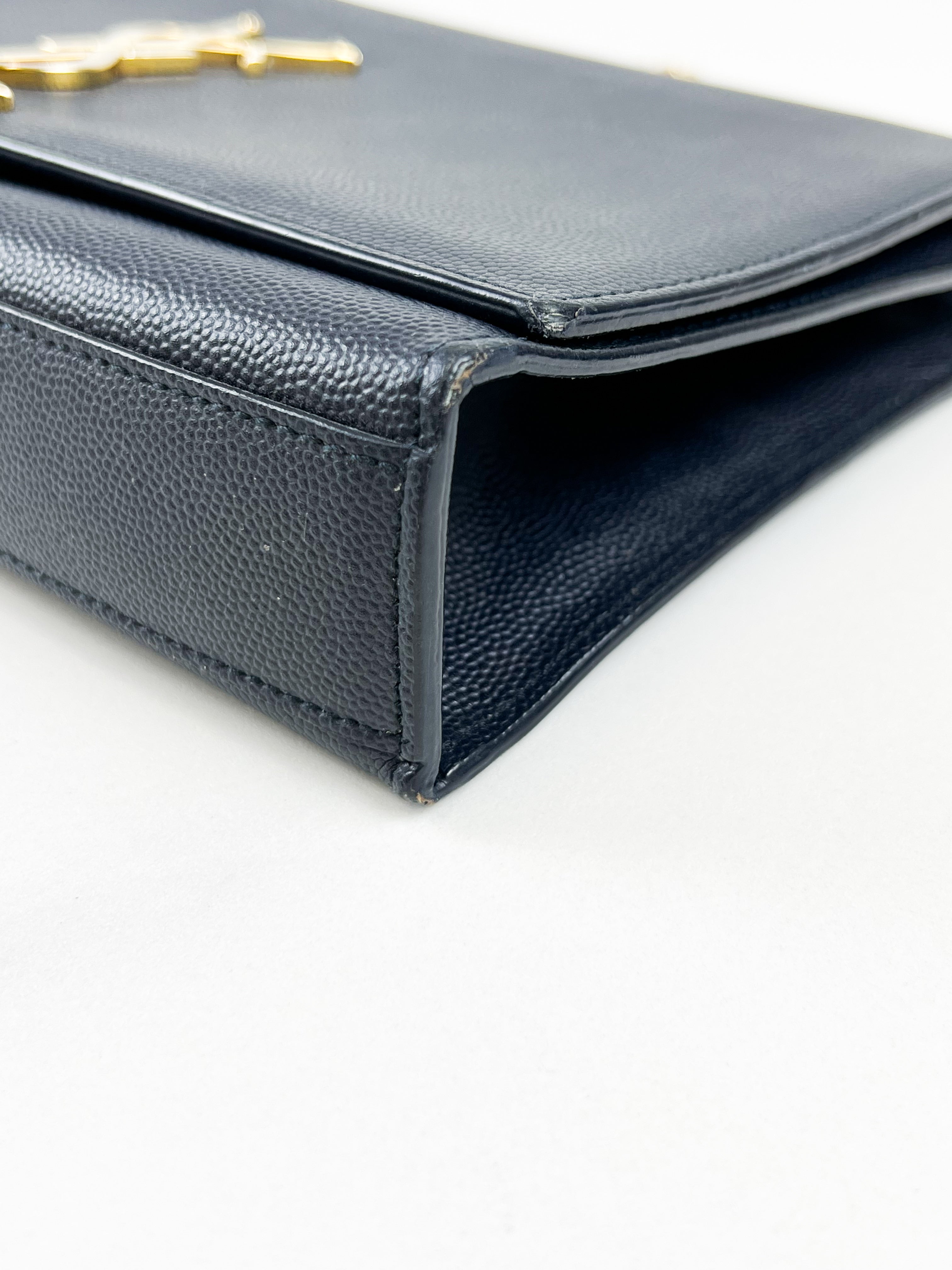 Saint Laurent Navy Kate Large Chain Bag with GHW
