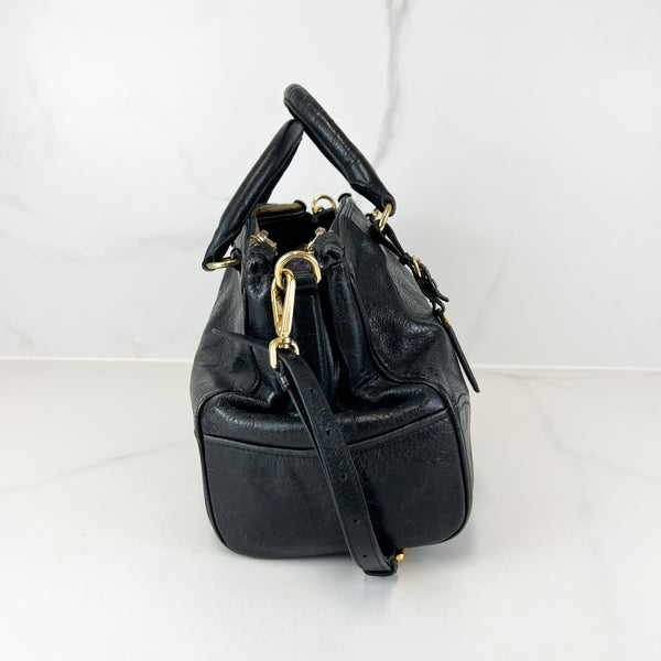 Prada Black Vitello Shine Shoulder/Crossbody Bag